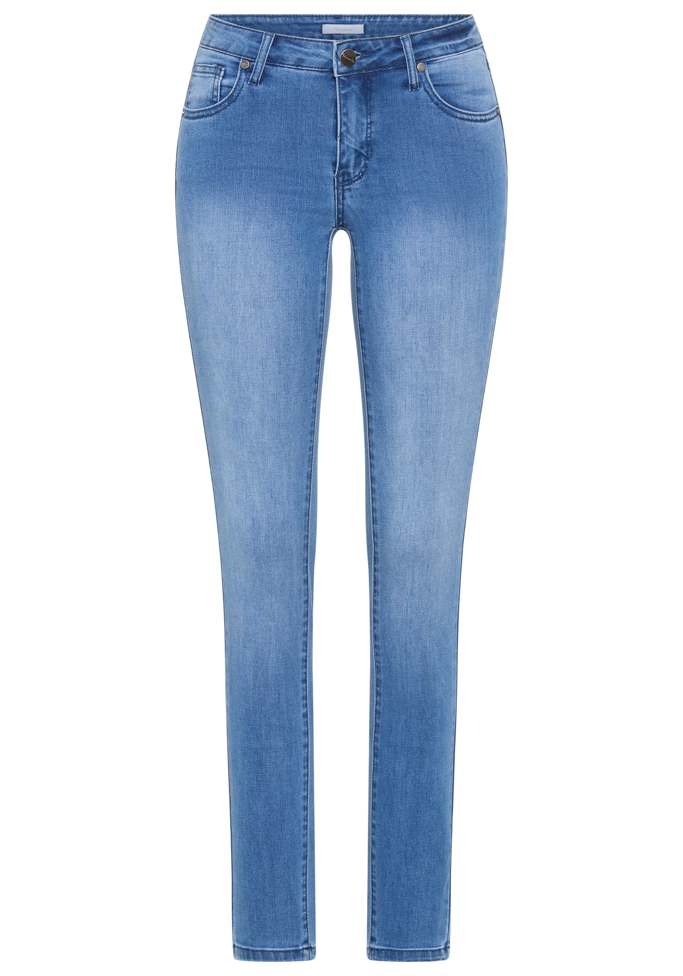 Tamaris Skinny-fit-Jeans schmale Beinweite, mit Gürtelschlaufenbund, mit Metallreißverschluss