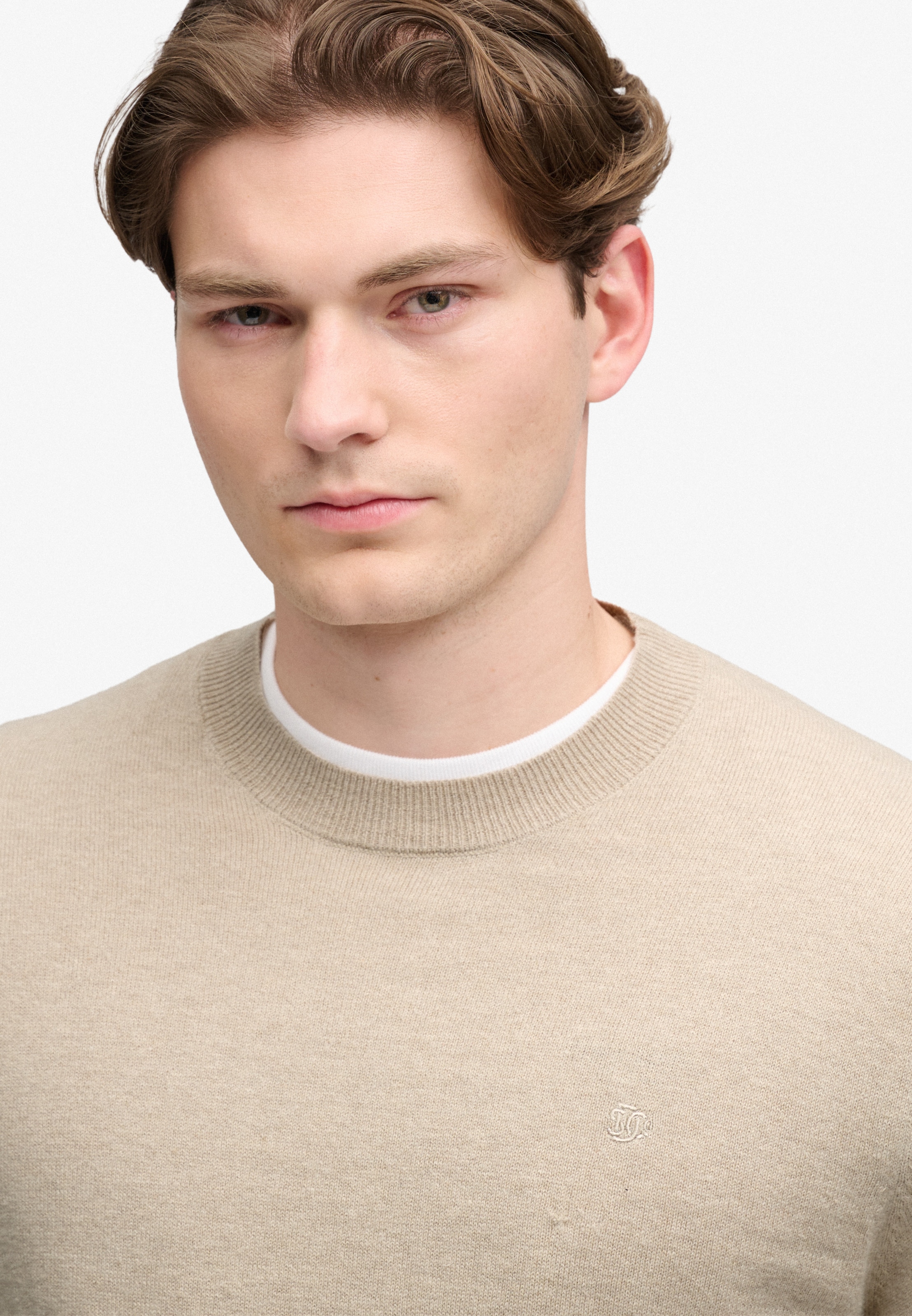 Superdry Rundhalspullover »ESSENTIAL LW WOOL BLEND JUMPER« Baumwollmischung, slim fit
