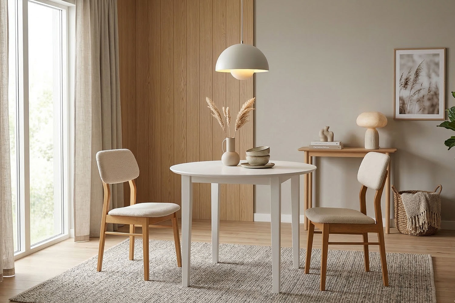 Jahnke Esstisch »DINE LITE 90« Esstisch, rund, Massivholz, Skandi-Look, bis zu 4 Personen, 90 cm