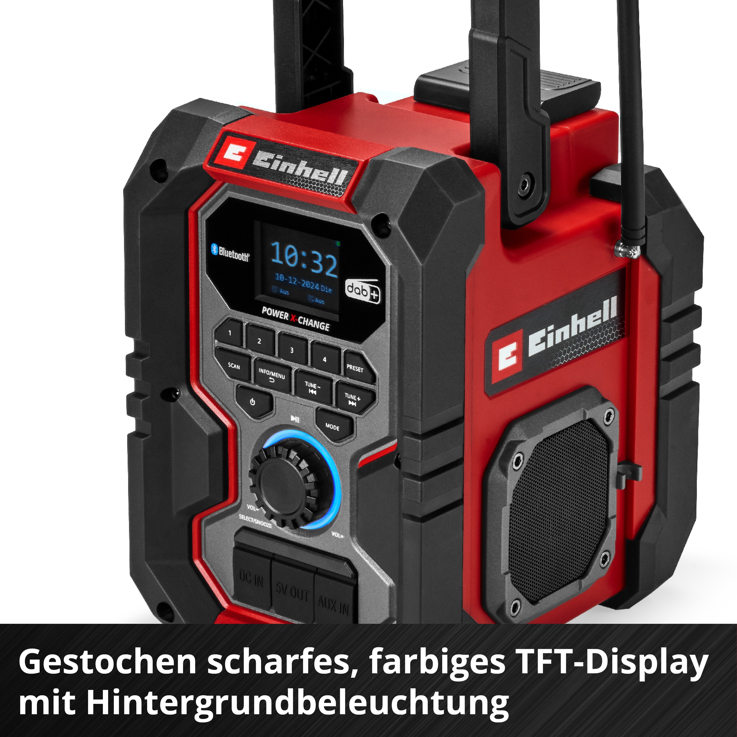 Einhell Baustellenradio »Akku-Radio TE-CR 18 Li (1x 4,0 Ah PLUS)«, (FM-Tuner-Digitalradio (DAB+)-FM-Tuner mit RDS), Inkl. Akku und Ladegerät