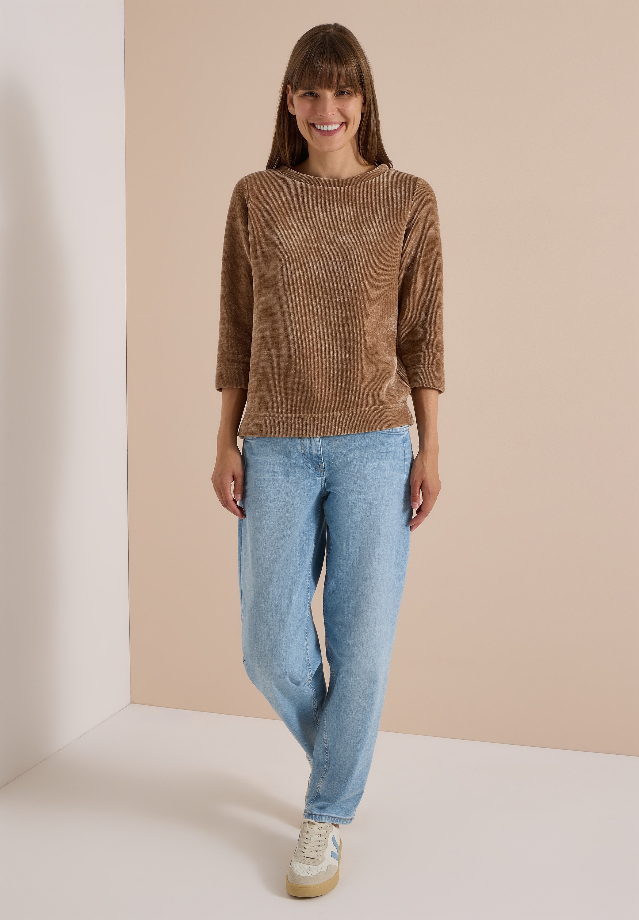 Cecil 3/4-Arm-Shirt in Cord-Optik