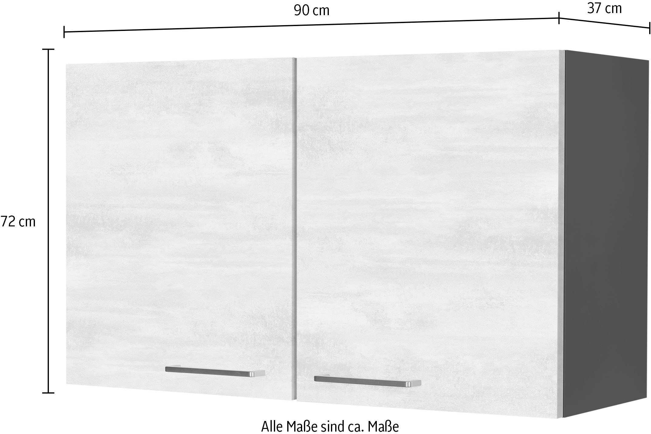 nobilia® Hängeschrank »"Riva", vormontiert, mit zwei Einlegeböden,«, Breite 90 cm