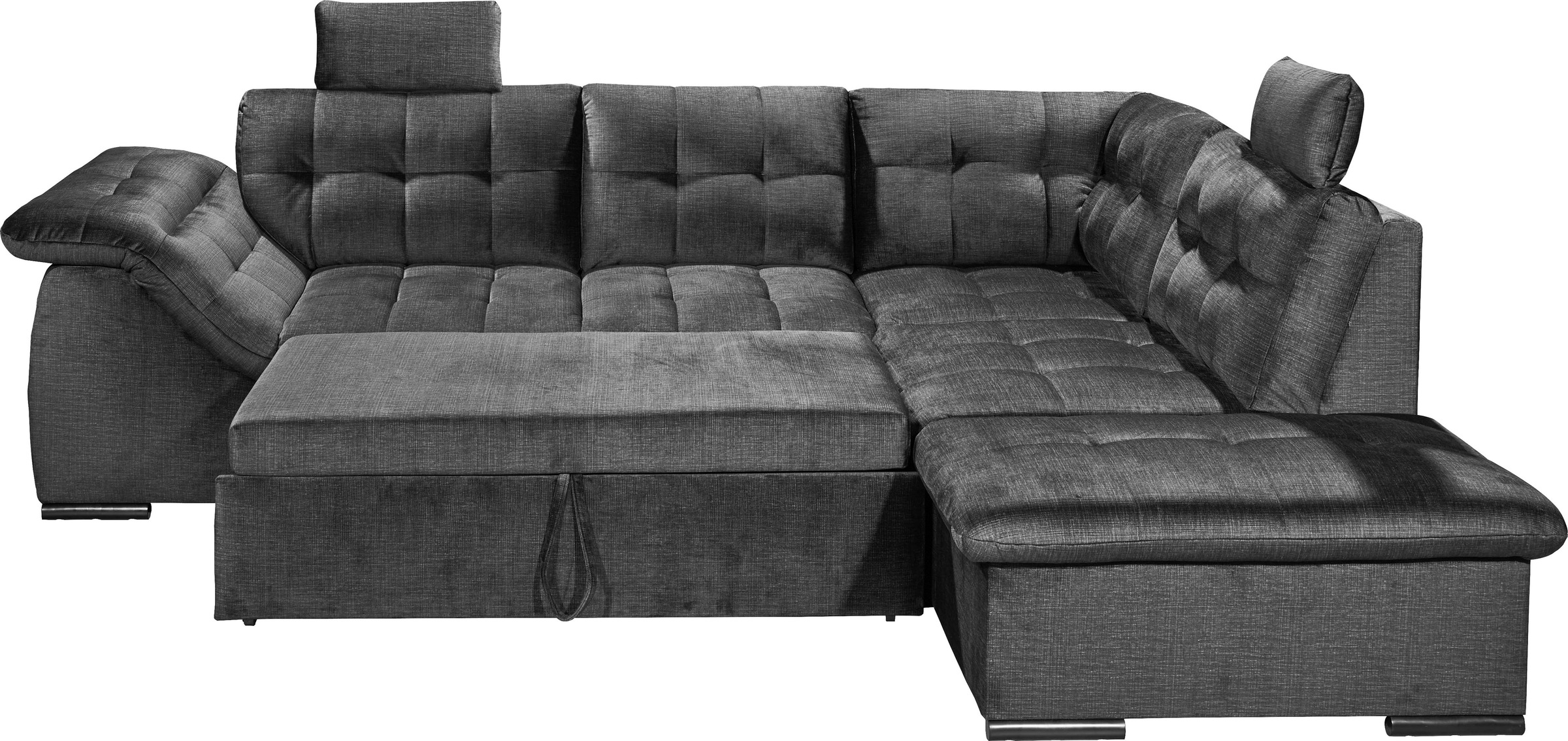 ED EXCITING DESIGN Ecksofa »Estrella L-Form«, mit Bettfunktion, Bettkasten, Armteilverstellung & Kopfstützen