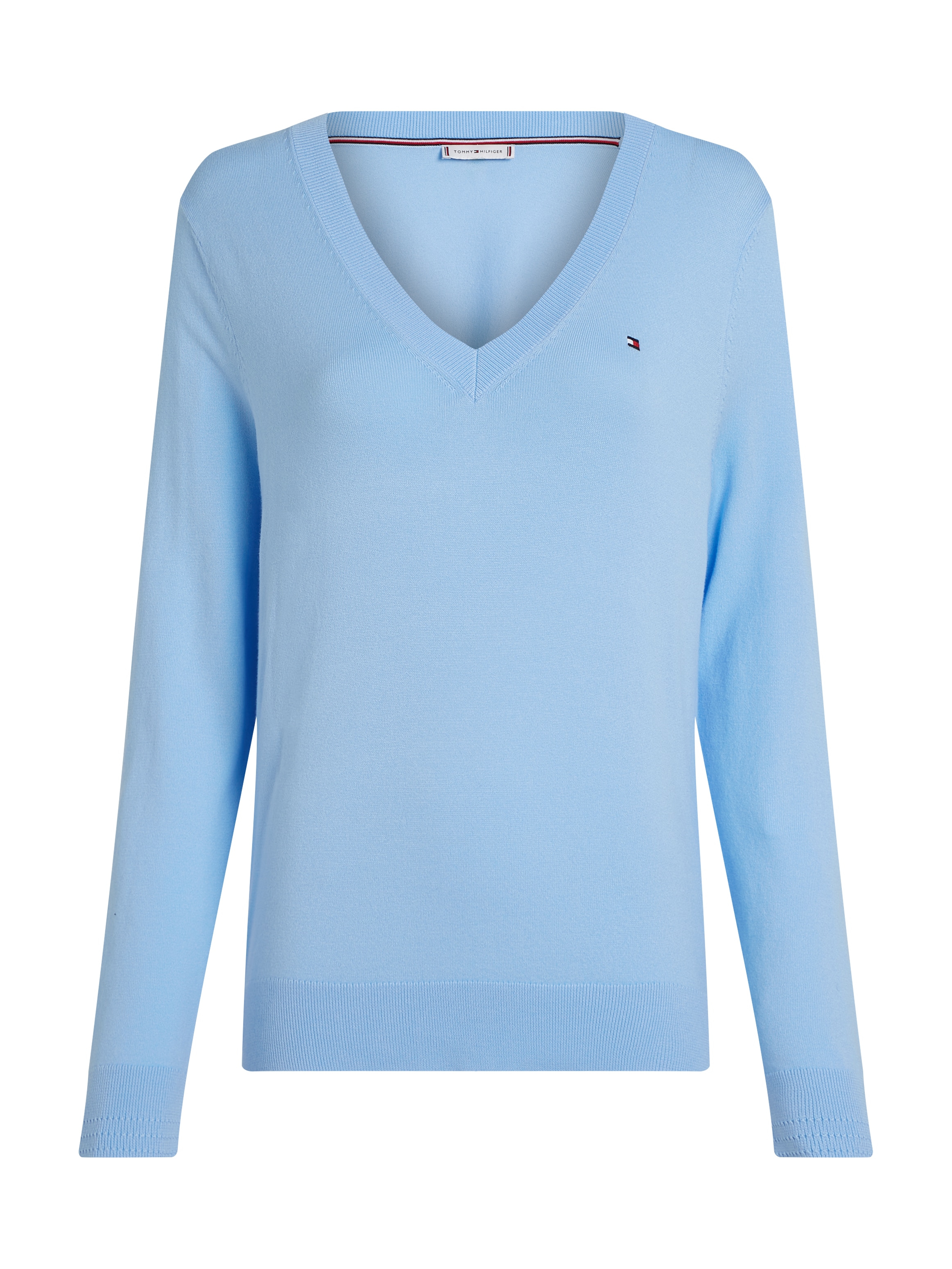 Tommy Hilfiger V-Ausschnitt-Pullover, mit Logo-Stickerei