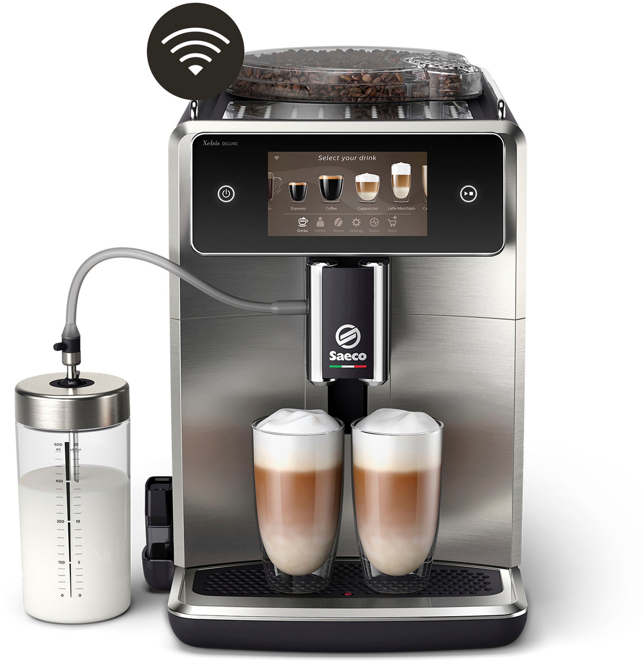 Saeco Kaffeevollautomat »Saeco Xelsis Deluxe SM8785/00« 22 Kaffeespezialitäten, 8 Benutzerprofilen und 5" Touchscreen