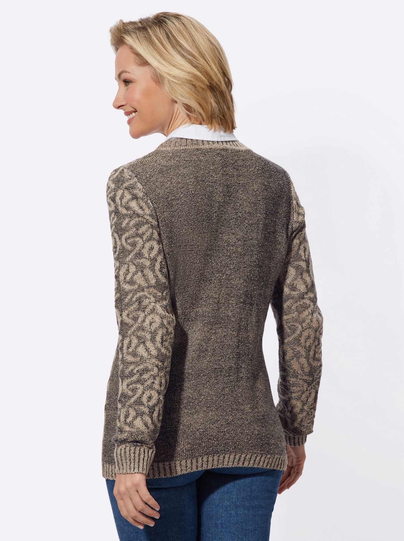 Classic Basics Jacquardstrickjacke