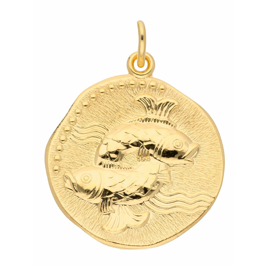 Adelia´s Kettenanhänger »333 Gold Sternzeichen Anhänger Fisch Ø 18 2 mm« Goldschmuck für Damen & Herren