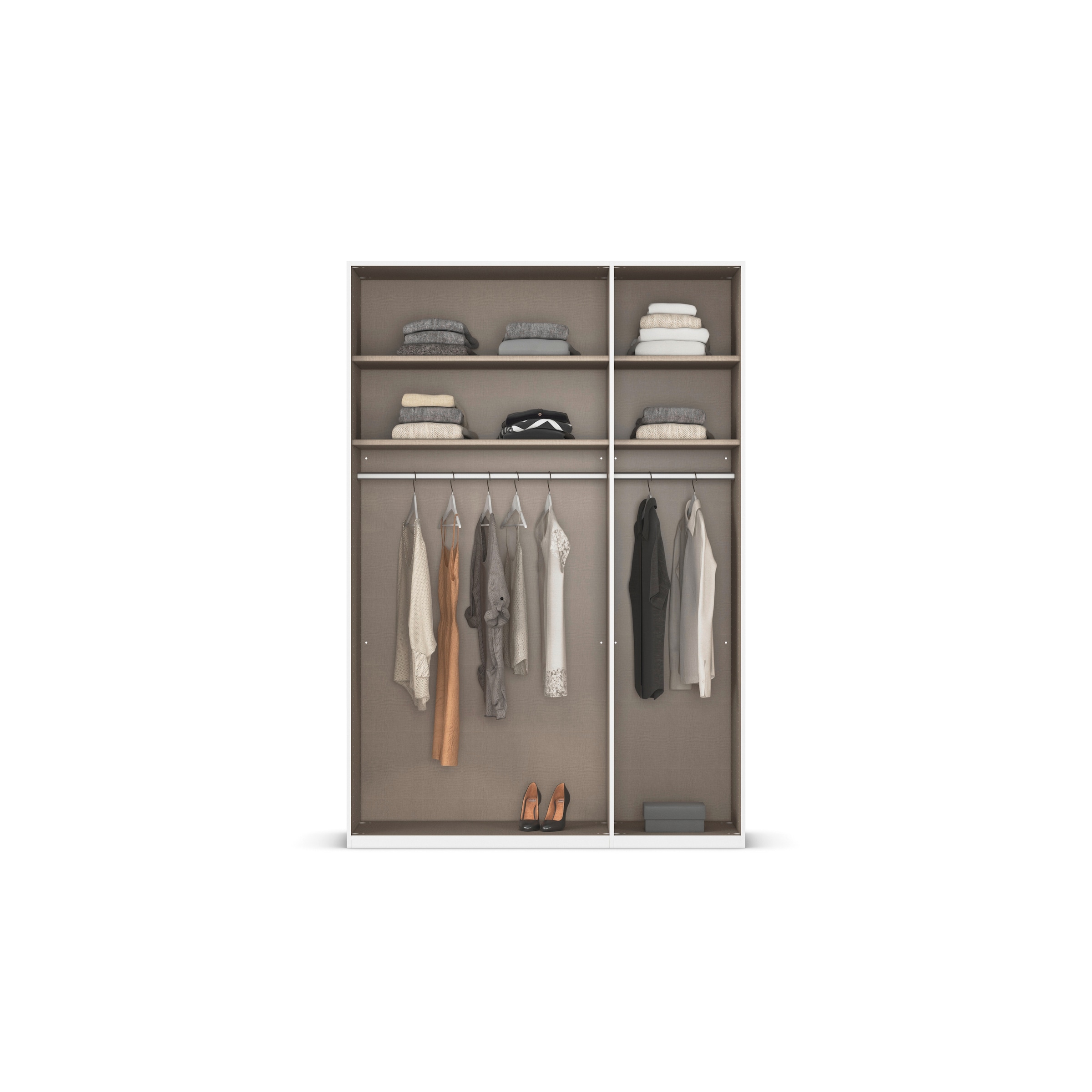rauch Drehtürenschrank »Kleiderschrank Schrank Garderobe Schlafzimmerschrank EVELYN«, (in 2 Höhen 197 oder 210 cm erhältlich), in elegantem Stil, viel Stauraum 4 Breiten und 2 Höhen MADE IN GERMANY