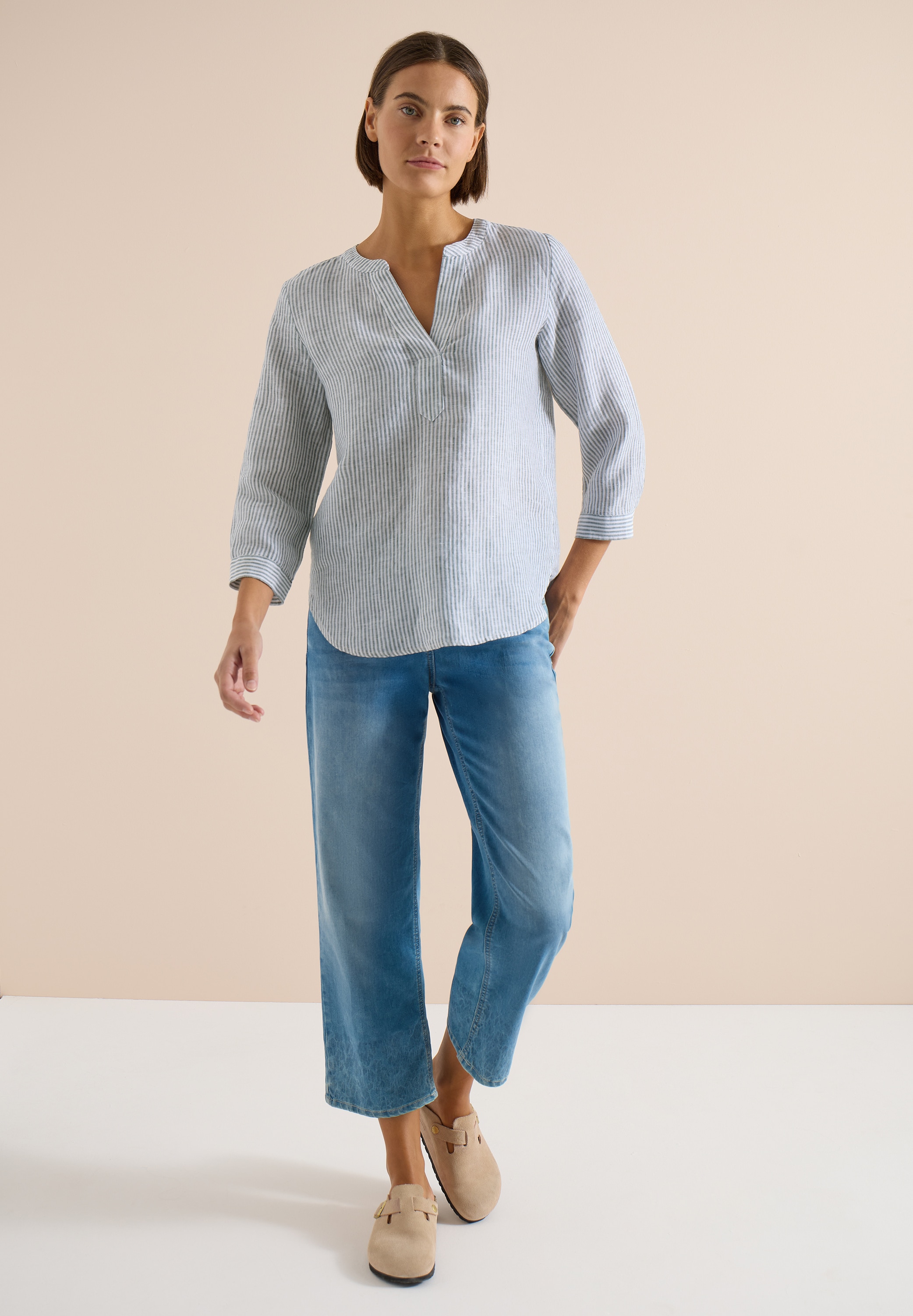 Cecil Langarmbluse aus Leinen