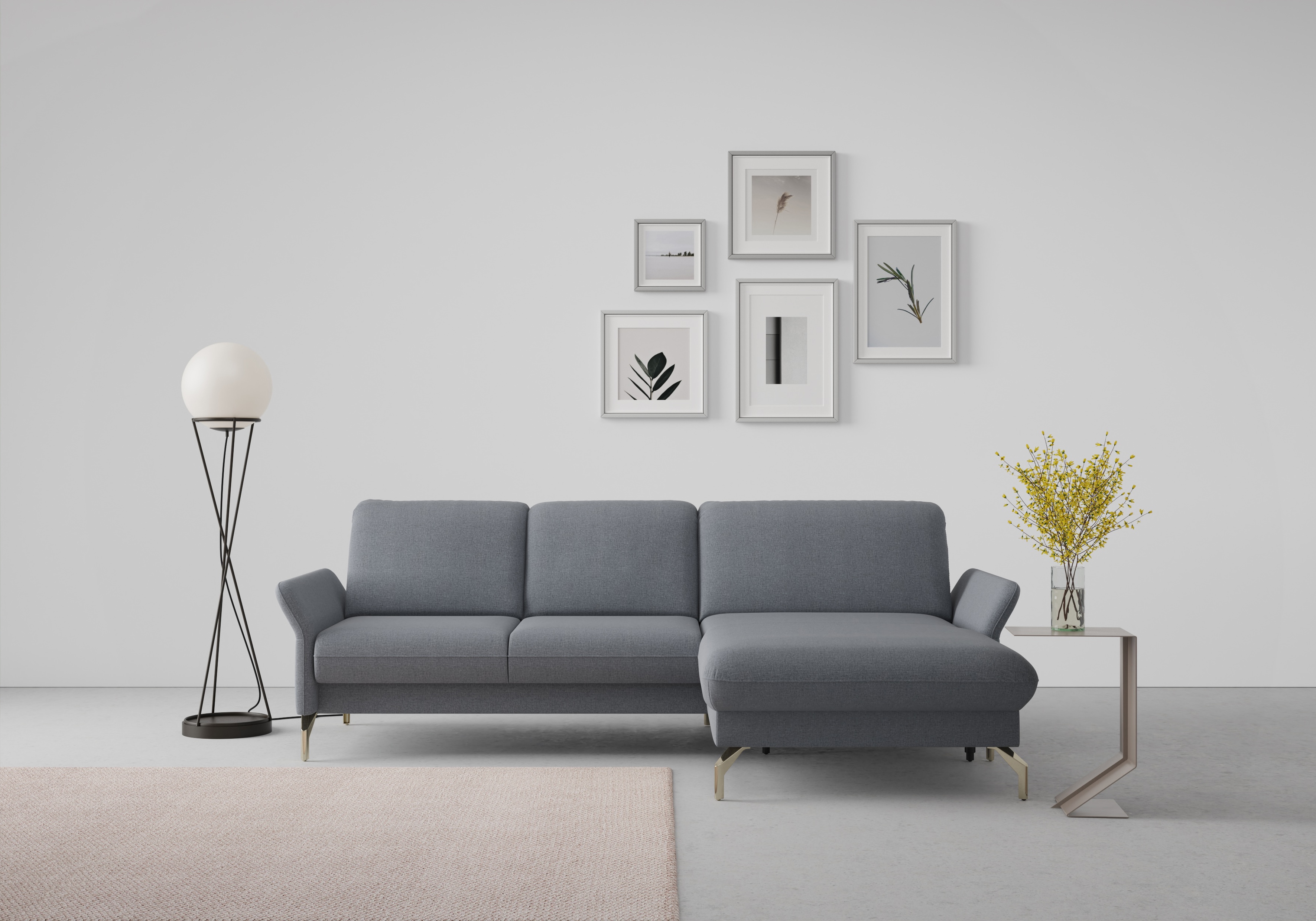 sit&more Ecksofa "Fashion L-Form" wahlweise mit Kopfteilverstellung, Vorziehsitz, motorisch, Nickelfüße