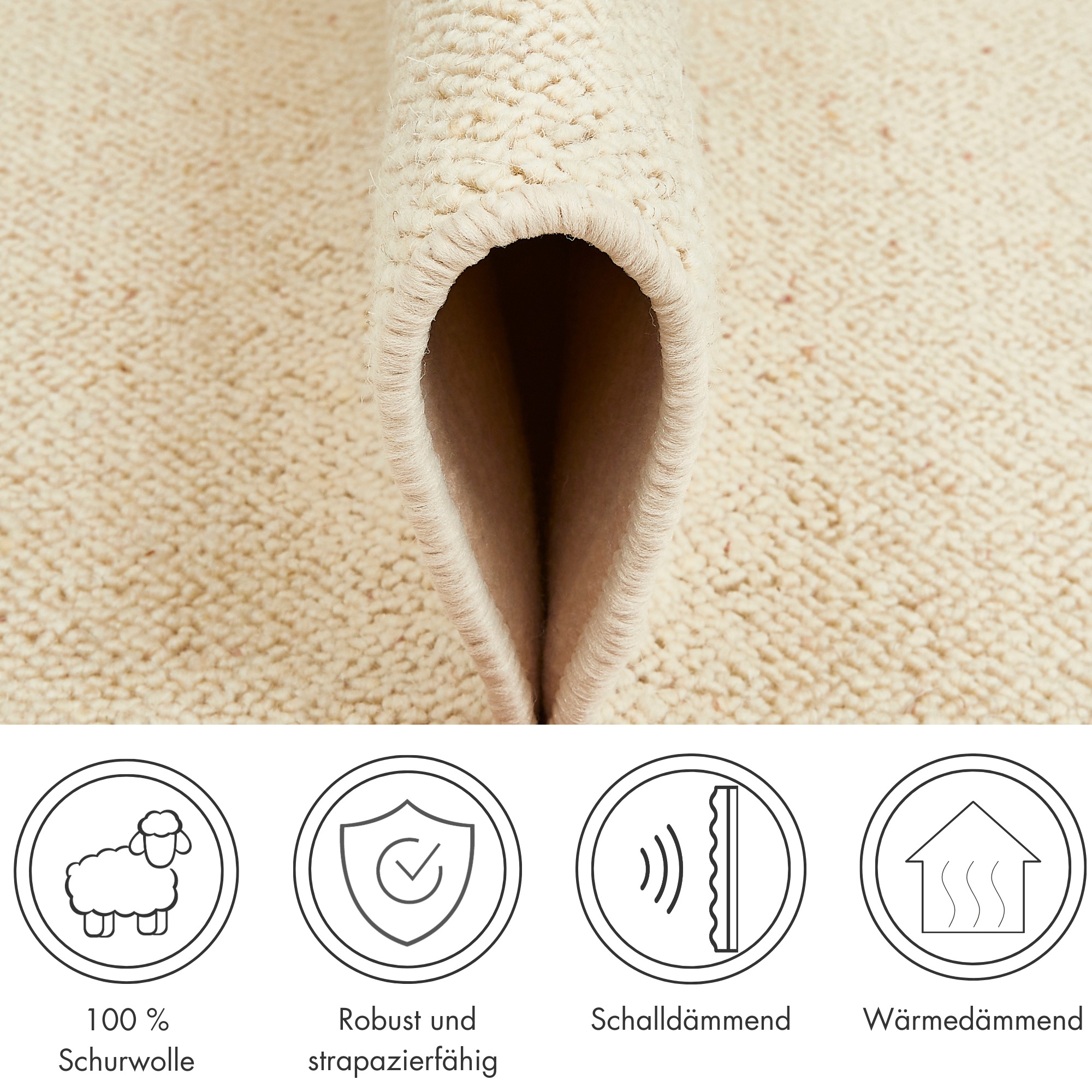 LUXOR living Wollteppich »Sheffield, Made in Germany«, rechteckig, 5 mm Höhe, melierte Berber-Optik, reine Wolle, auch als Läufer erhältlich