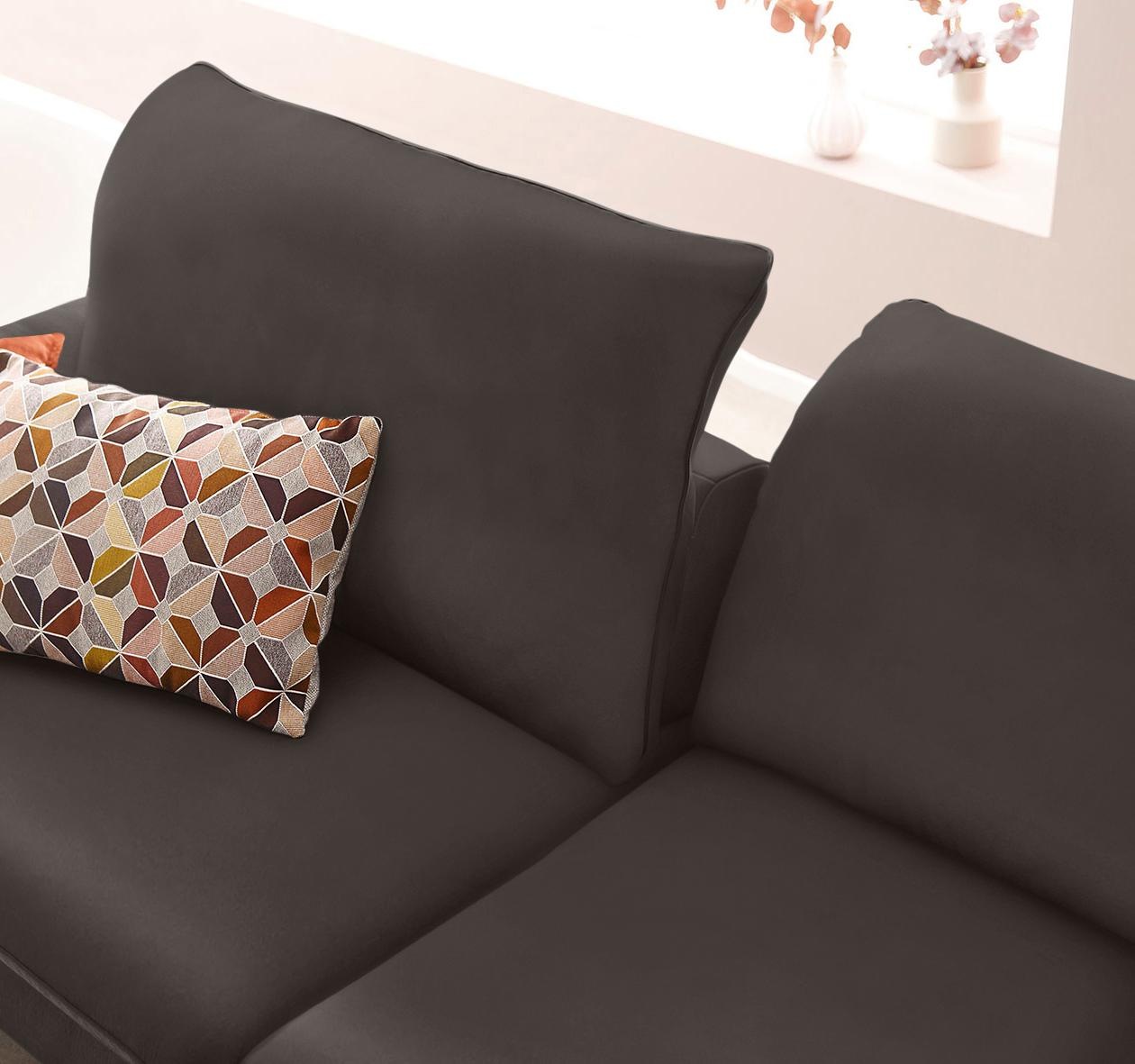 W.SCHILLIG Ecksofa »enjoy&MORE, Designsofa, elegant und bequem, L-Form«, Sitztiefenverstellung, Füße schwarz pulverbeschichtet, Breite 294 cm