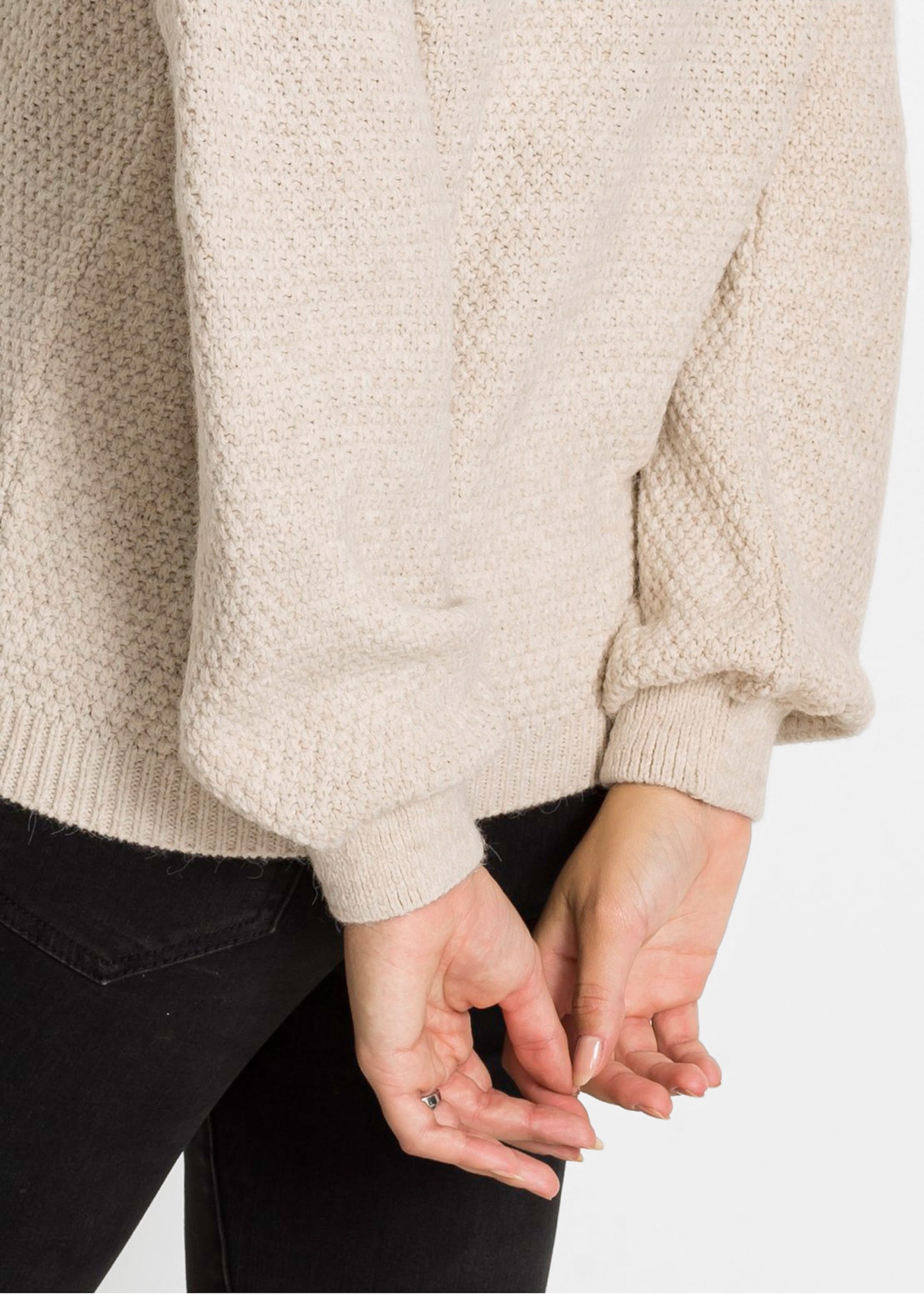 Thumbnail - bonprix Troyer aus Ajourstrick, mit Stehkragen, figurumspielende Passform