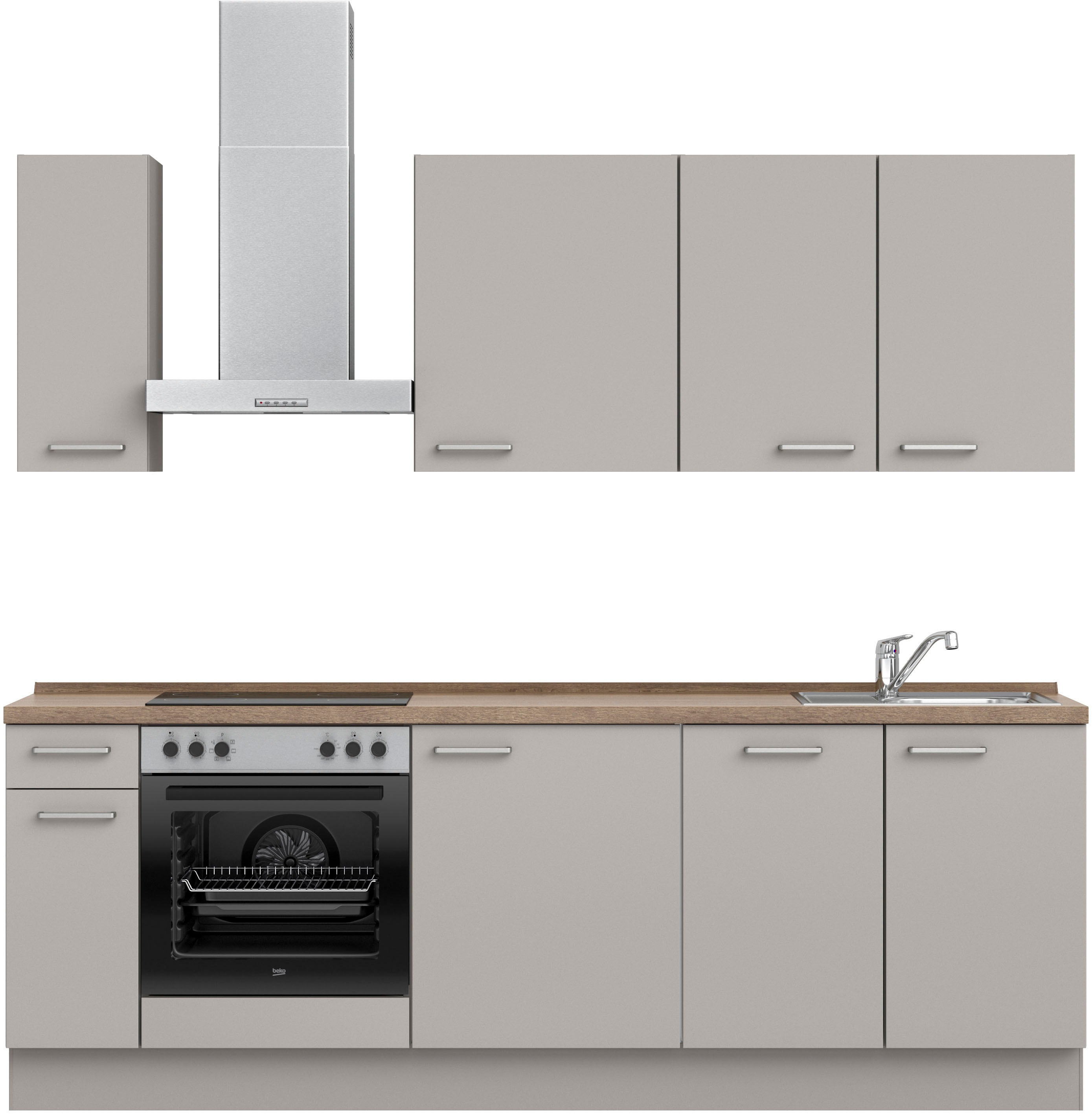 nobilia ""Touch I", NEU: individuell anpassbar mit gratis Profi-Beratung" vormontiert, Breite 240 cm, Ausrichtung wählbar, wahlw. mit E-Geräten