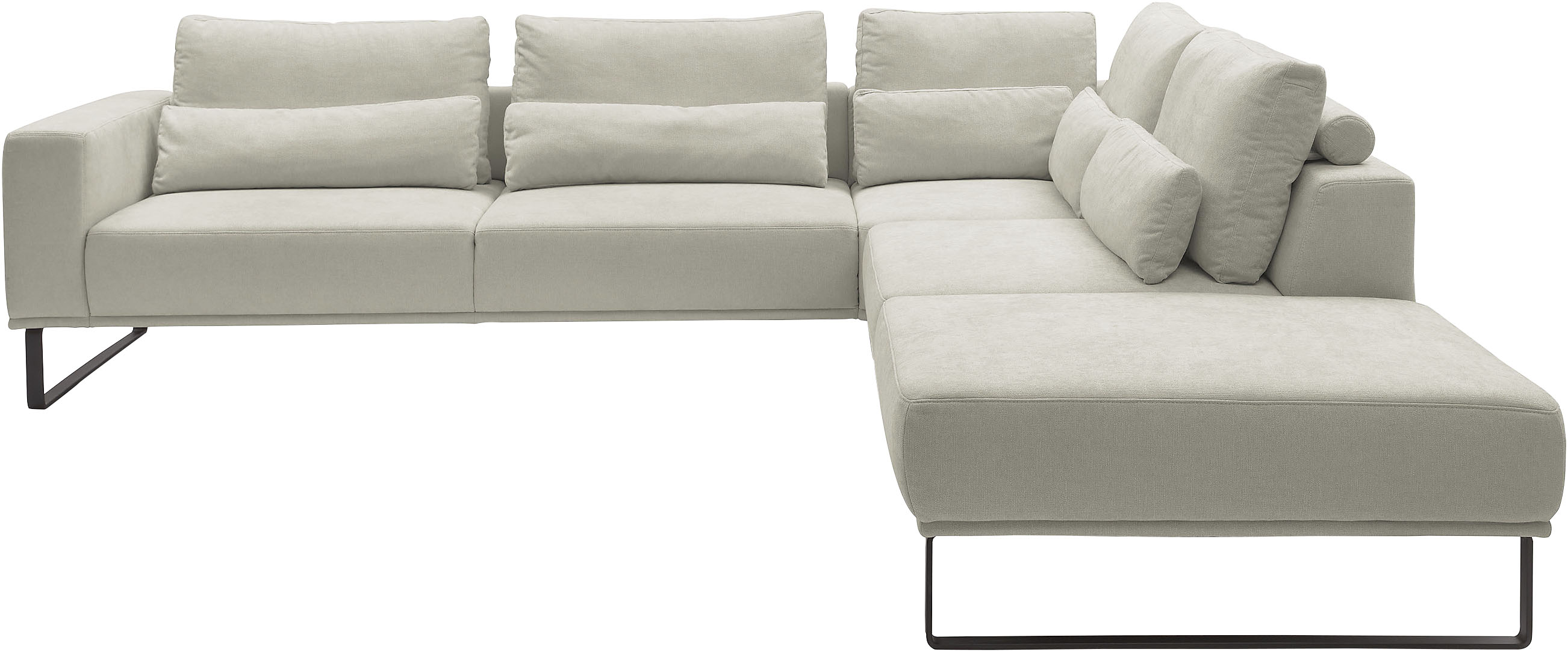 Musterring "JustB PM100 Federkern & Kaltschaum, bequem, Breite 308cm, L-Form" mit Sitztiefenverstellung und Kissen, mit Metallkufe, Maße 290x308 cm