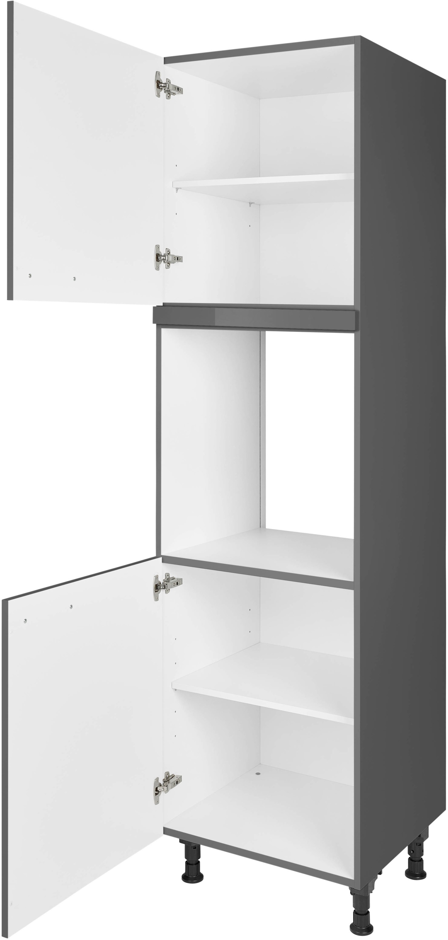 nobilia® Herdumbauschrank »"Flash", Ausrichtung wählbar, mit zwei zusätzlichen Türen,«, vormontiert, Breite/Höhe: 60/167,8 cm