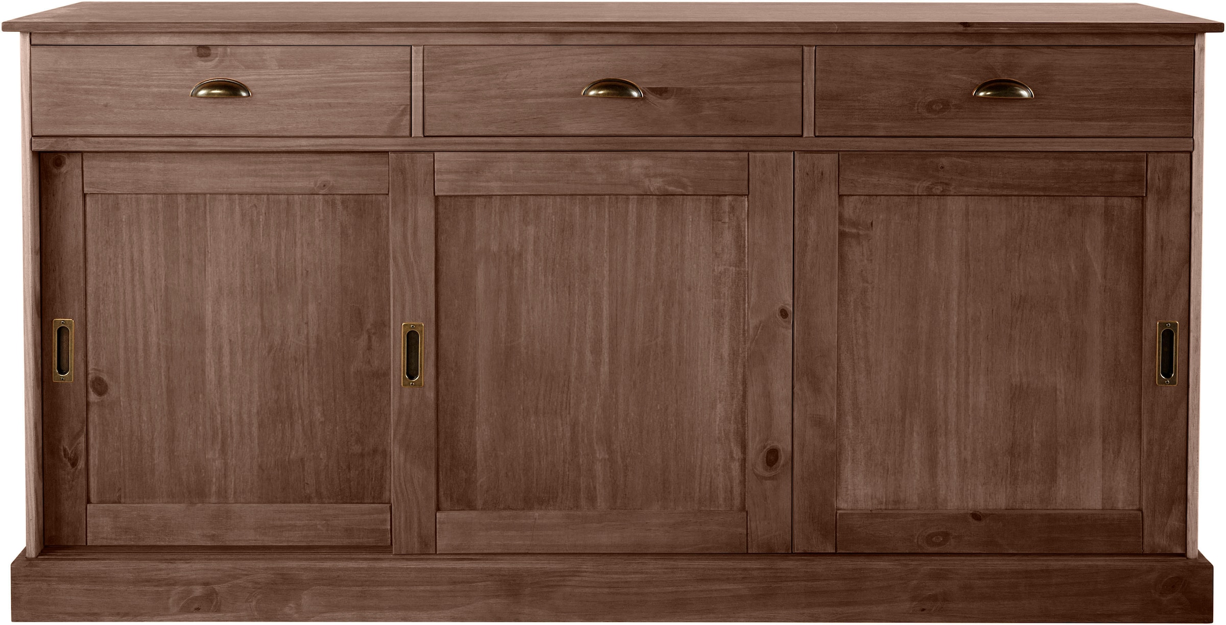 Home affaire Sideboard »Schröder«, Kommode, 3 Schiebetüren, 3 Schubkasten, aus massivem Kiefernholz