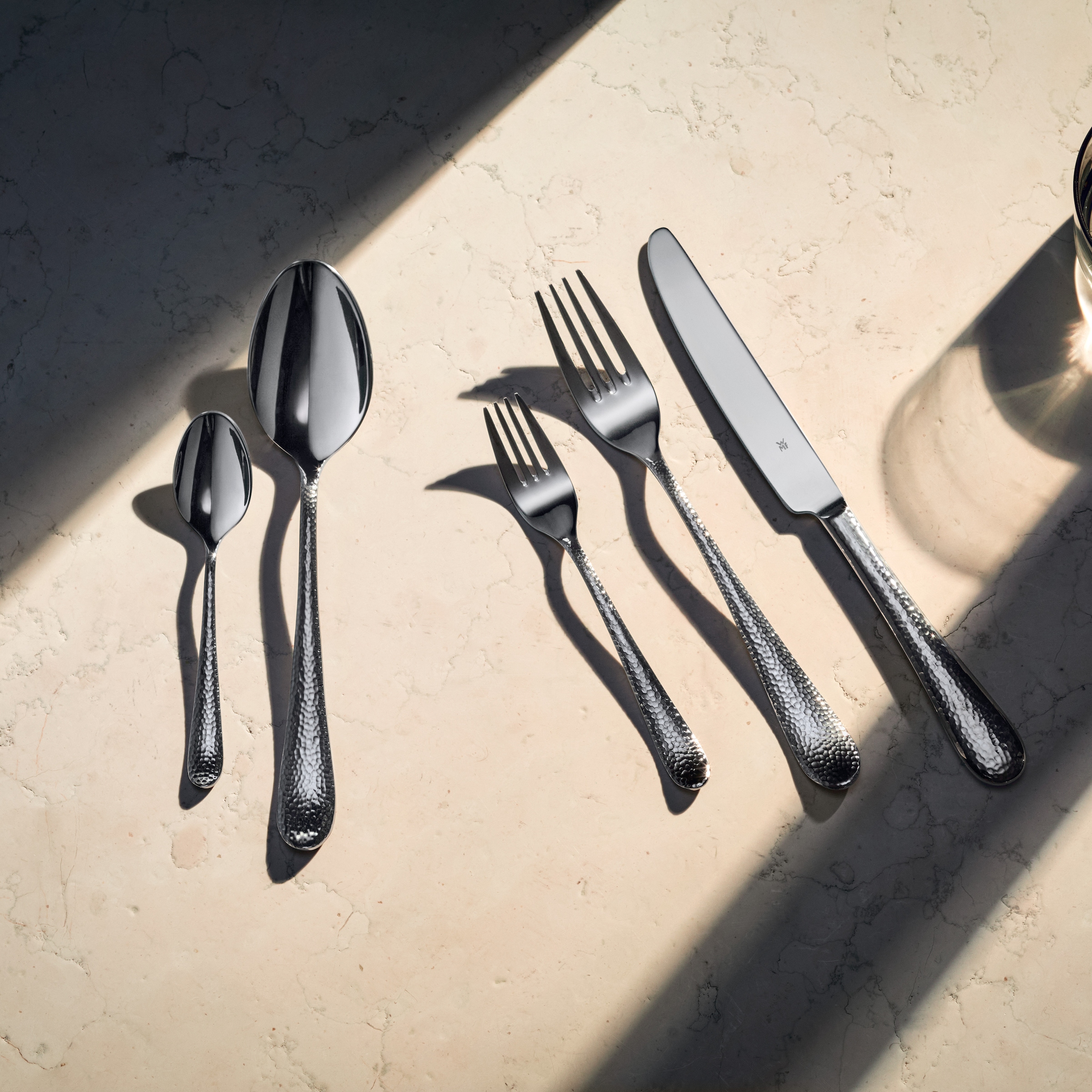 WMF Besteck-Set »Sitello«, (Set, 30 tlg.), geschmiedete Messer, farbecht, Wellenschliff, spülmaschinenfest