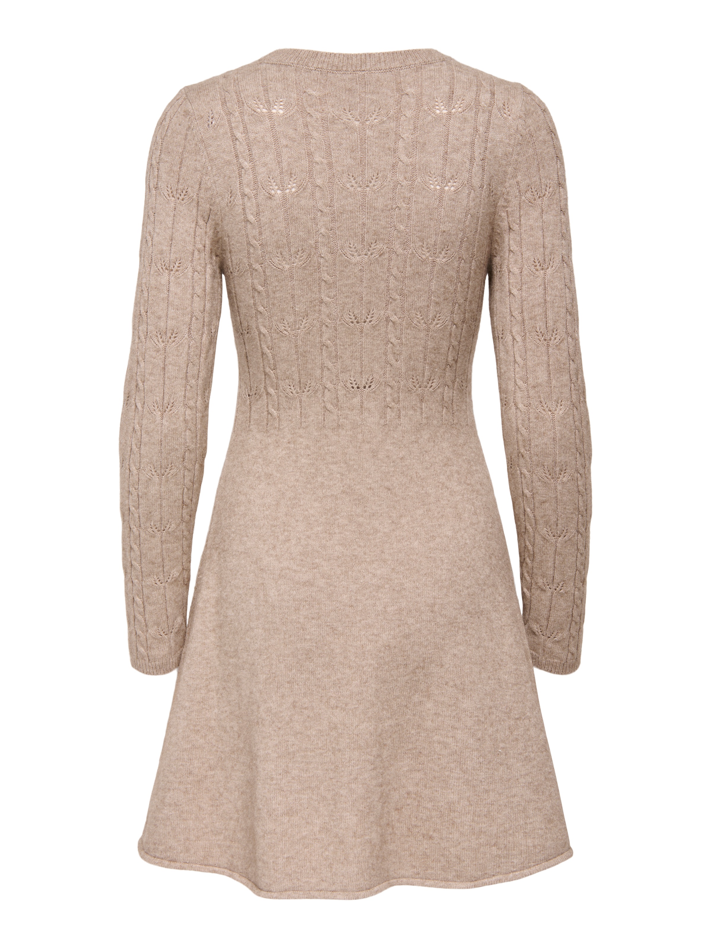 ONLY Strickkleid »ONLKATIA LIFE LS O-NECK CABL DRES EX KNT« Viskosemischung, regular fit, Rundhals