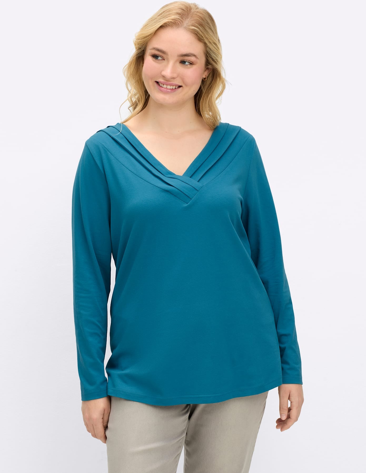 sheego by Joe Browns Langarmshirt "Langarmshirt" 1 Stk. tlg. günstig online kaufen