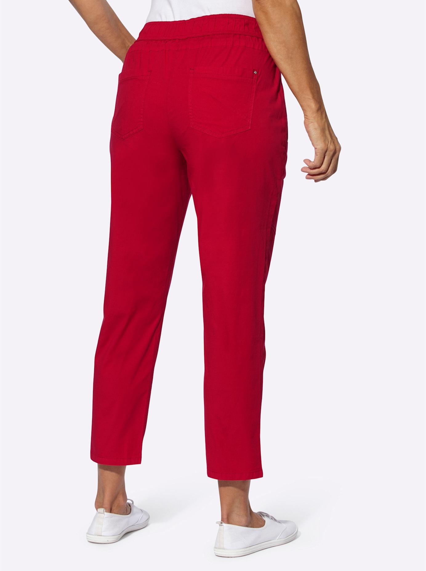 7/8-Hose CASUAL LOOKS, Damen, Gr. 44, Normalgrößen, rot, 98% Baumwolle, 2% Elasthan, unifarben, 7/8-Länge, Hosen 7/8-Hose, Topseller 3