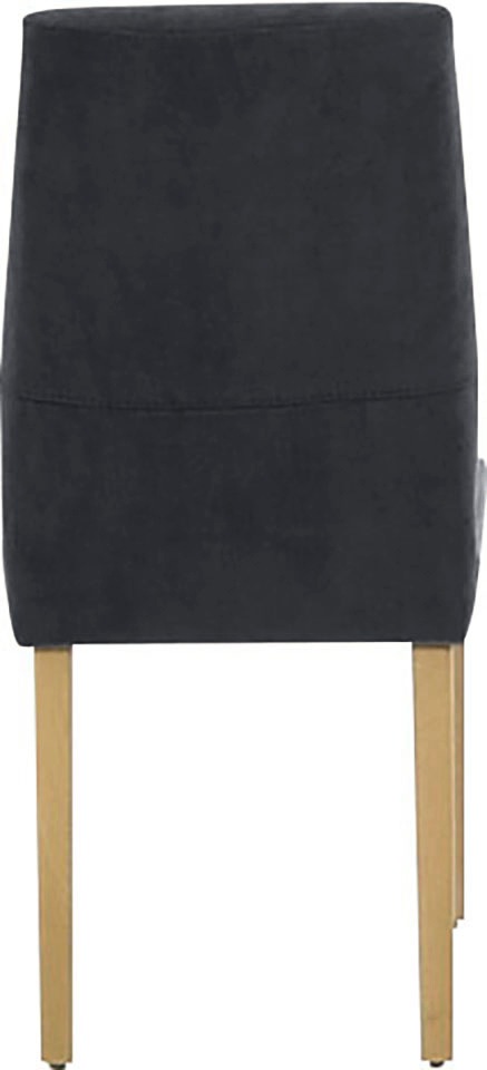 4-Fußstuhl K+W KOMFORT & WOHNEN "6193", grau (anthrazit 82, wildeiche natur), B:47cm H:97cm T:61cm, Stühle, mit Massivholzbeinen in Wildeiche, gebogenen Rücken 2