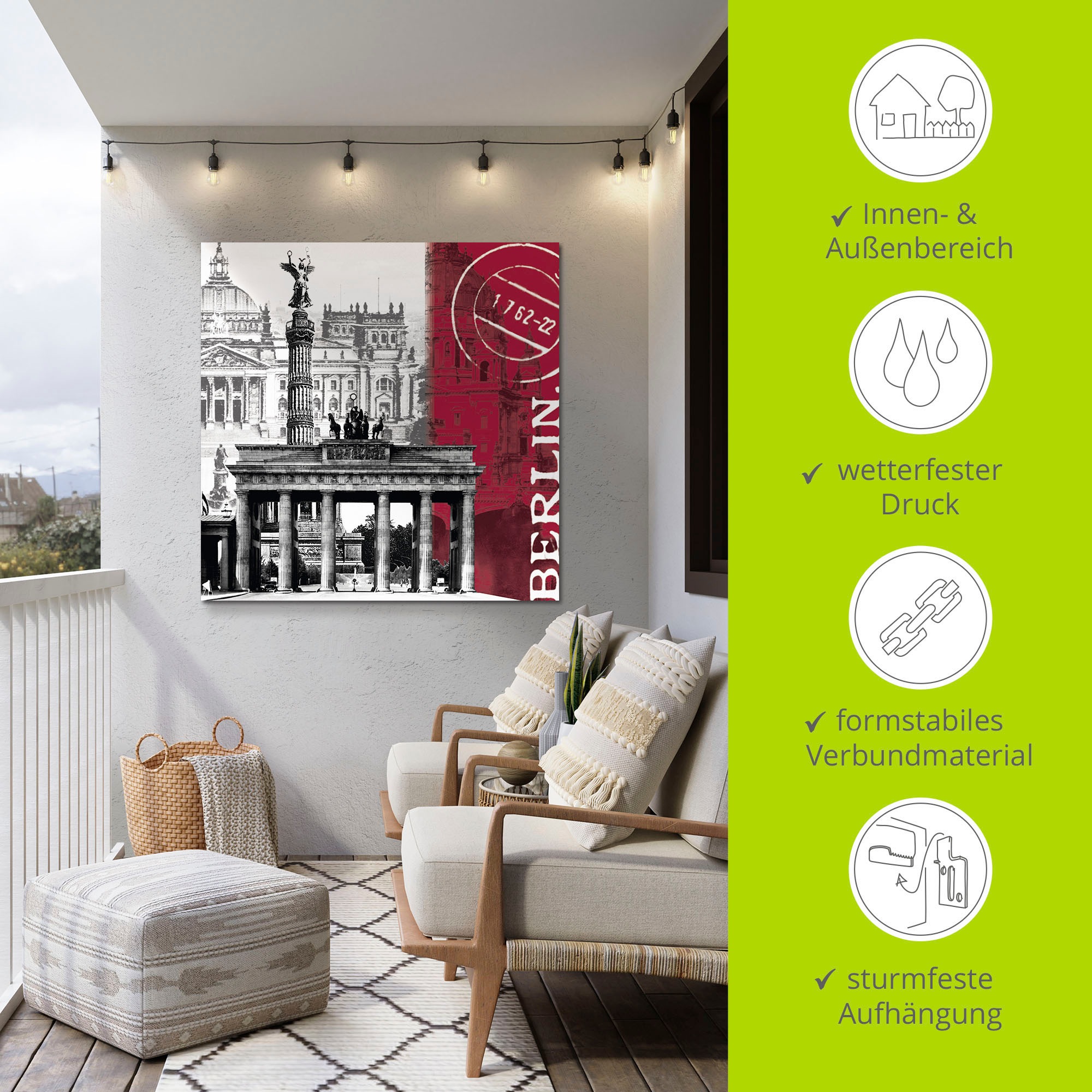 Artland Wandbild »Berlin I«, Gebäude, (1 St.), als Alubild, Outdoorbild, Leinwandbild in verschied. Größen
