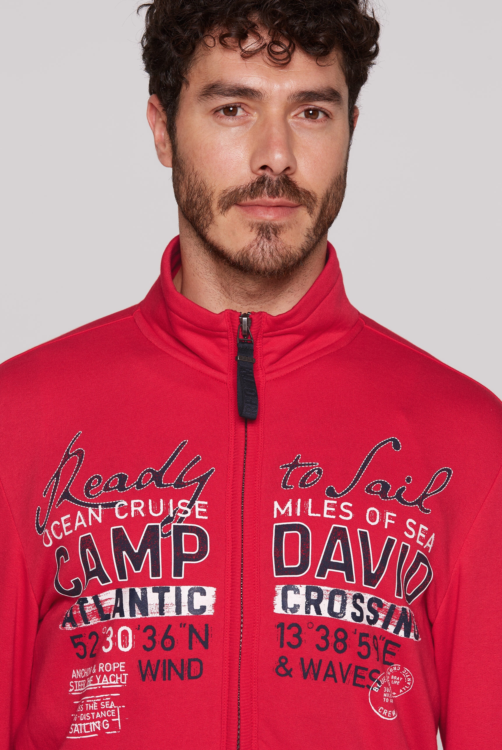 CAMP DAVID Sweatjacke, mit Stehkragen