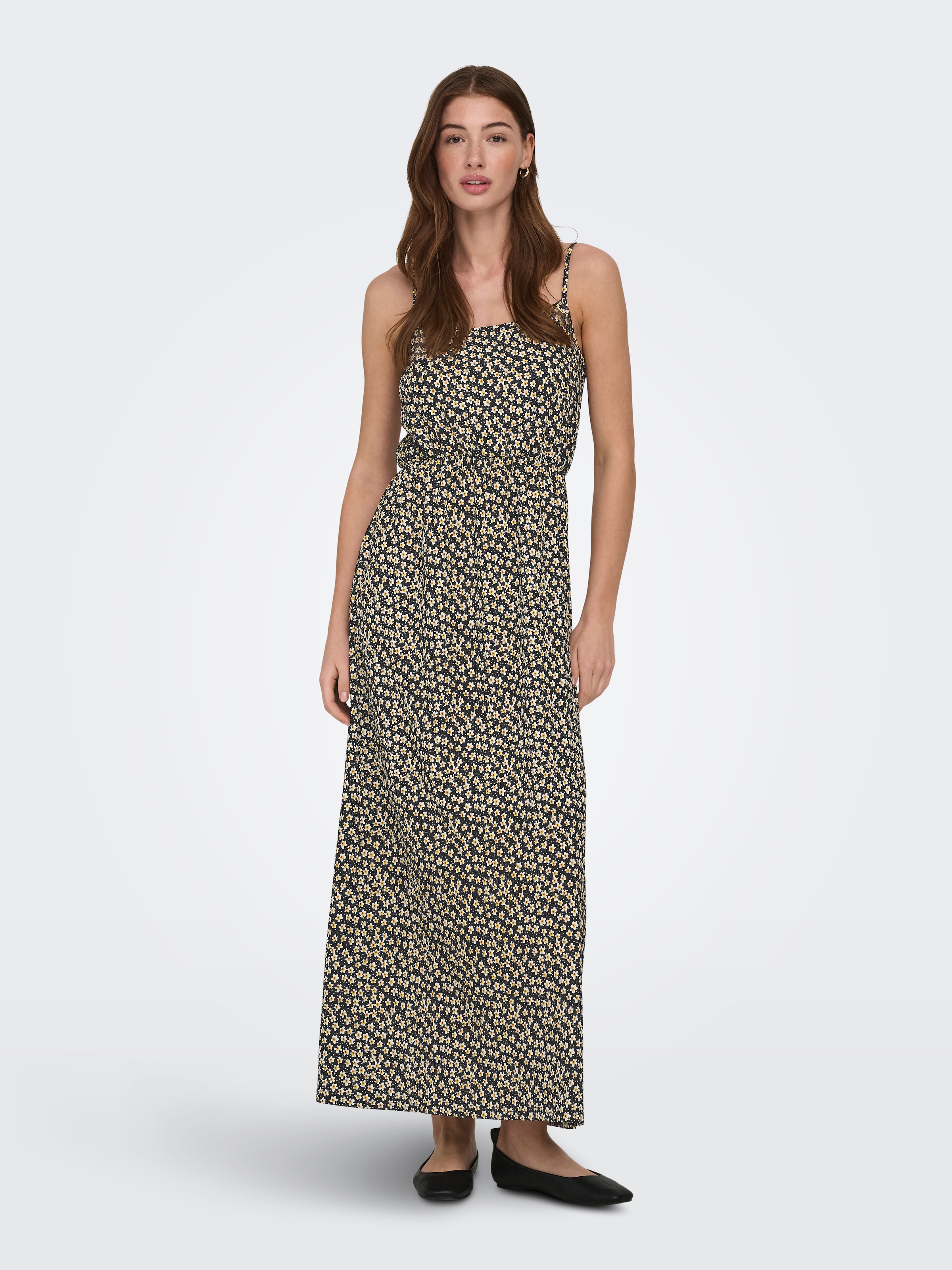 ONLY Maxikleid "ONLALTA S/L LONG STRAP DRESS PNT ZLO" günstig online kaufen