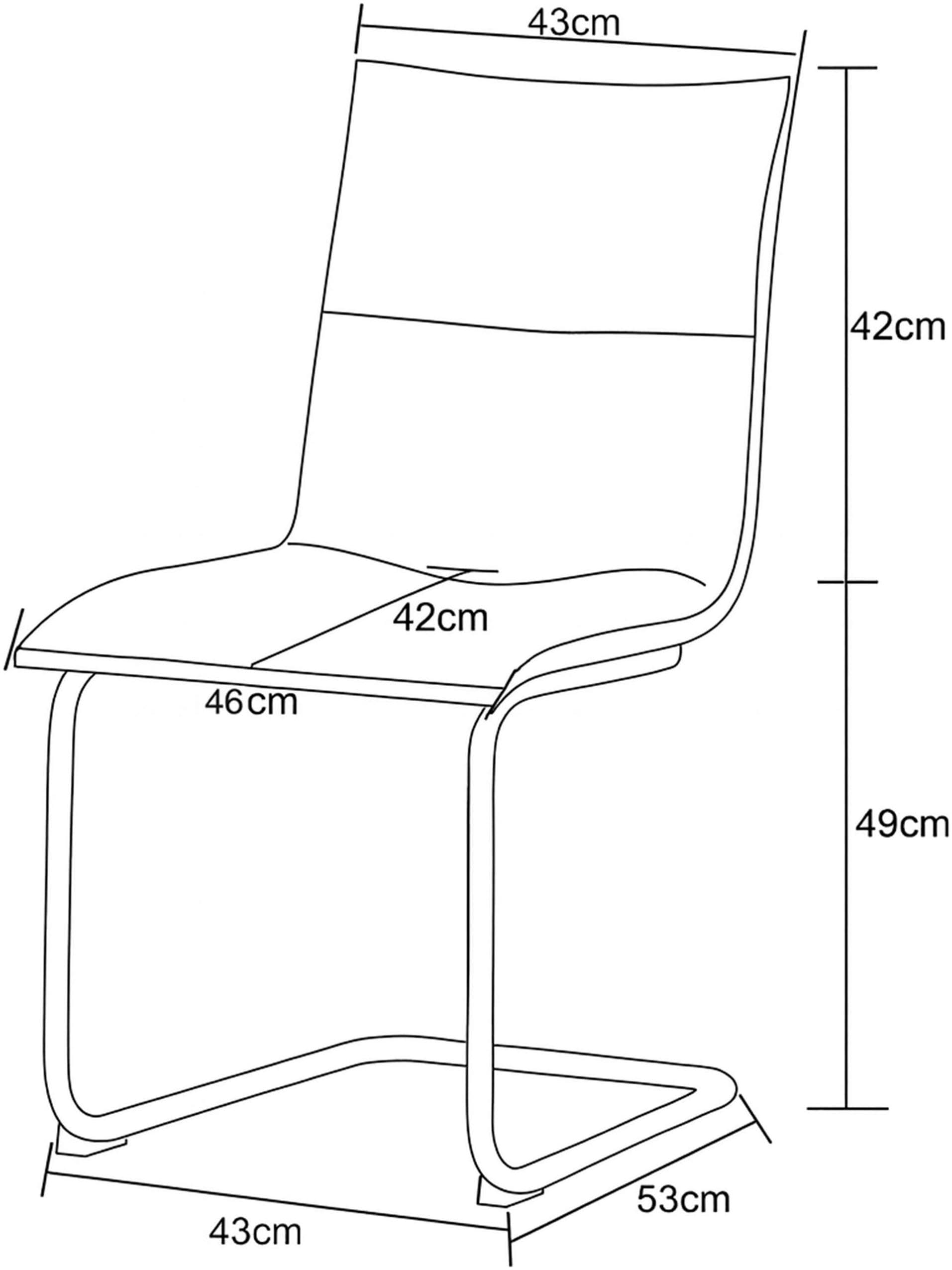 Home affaire Esszimmerstuhl »SARNIA, 2er Set, mit Metallgestell in matt schwarz« (Set) 2 Stk.in verschiedenen Farben, Belsatbarkeit pro Stuhl 120 kg, Velour Stoff