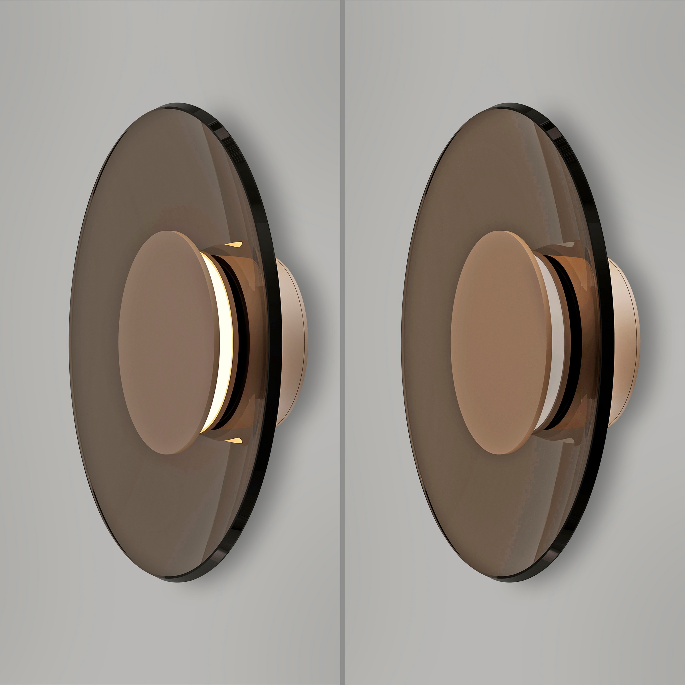 Neuhaus PURE LED Wandleuchte »PURE Moon« LED-Board 1 Stk. Warmweiß Dimmfähig über separaten Dimmer, Glas Amberfarben