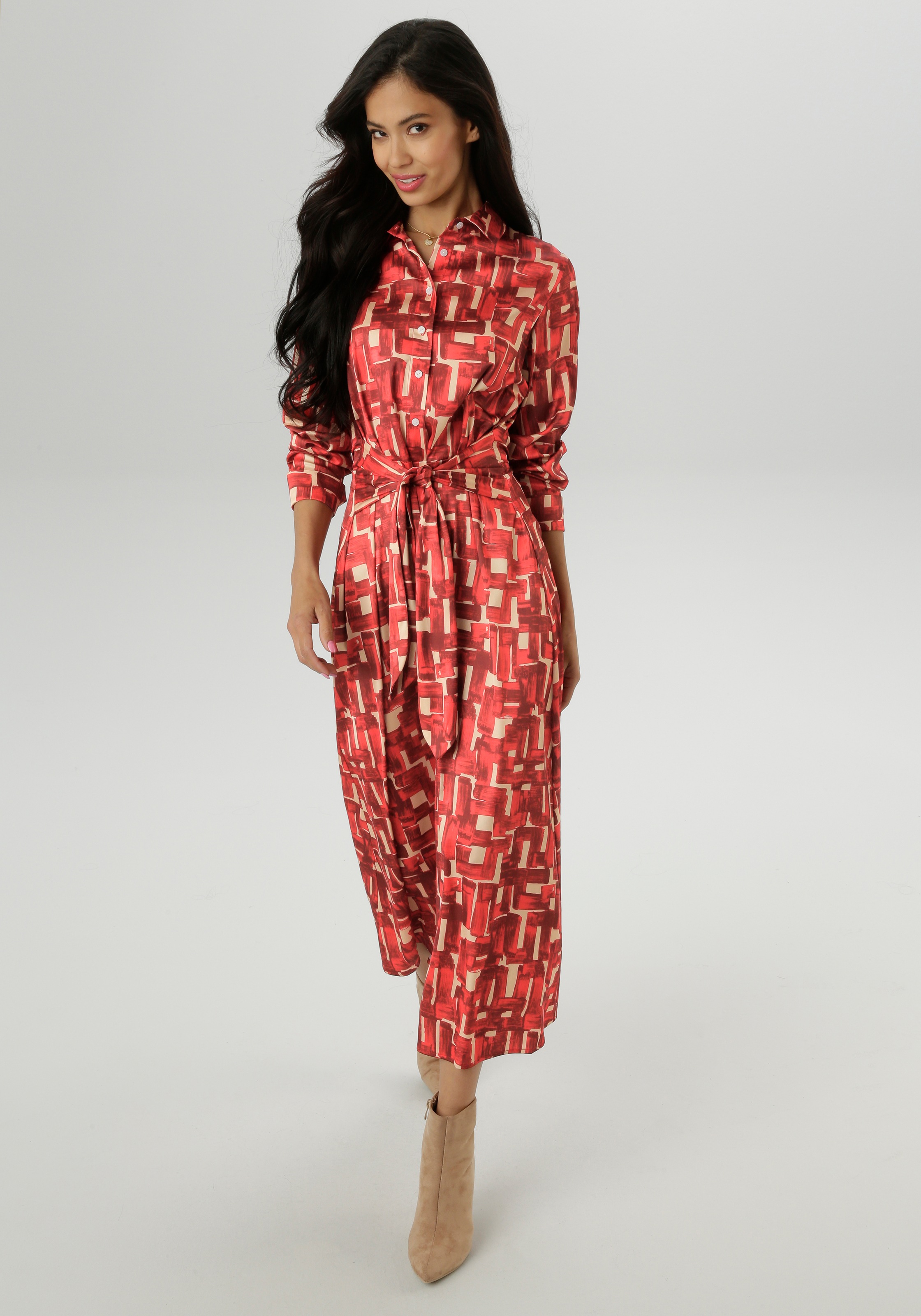 Aniston SELECTED Blusenkleid abstrakten, farbharmonischen Druckmuster günstig online kaufen