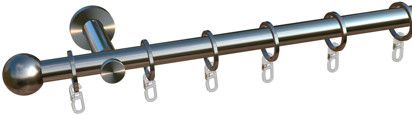 indeko "Formentor" Ø 16 mm 1 läufig-läufig Fixmaß Komplett-Set inkl. Ringen und Montagematerial