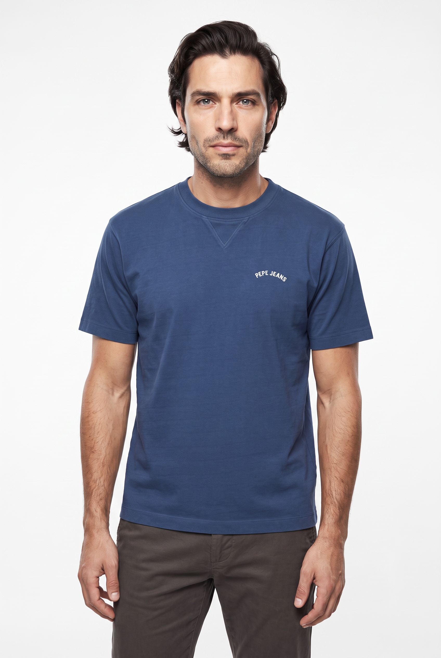 Pepe Jeans T-Shirt "JOHN TEE" mit V-Naht am Rundhals