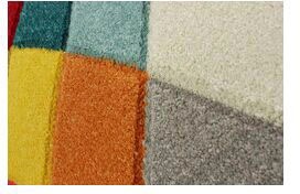 FLAIR RUGS Teppich »Rhumba«, rund, 10 mm Höhe, fußbodenheizungsgeeignet, geometrisches & buntes Muster, Rauten
