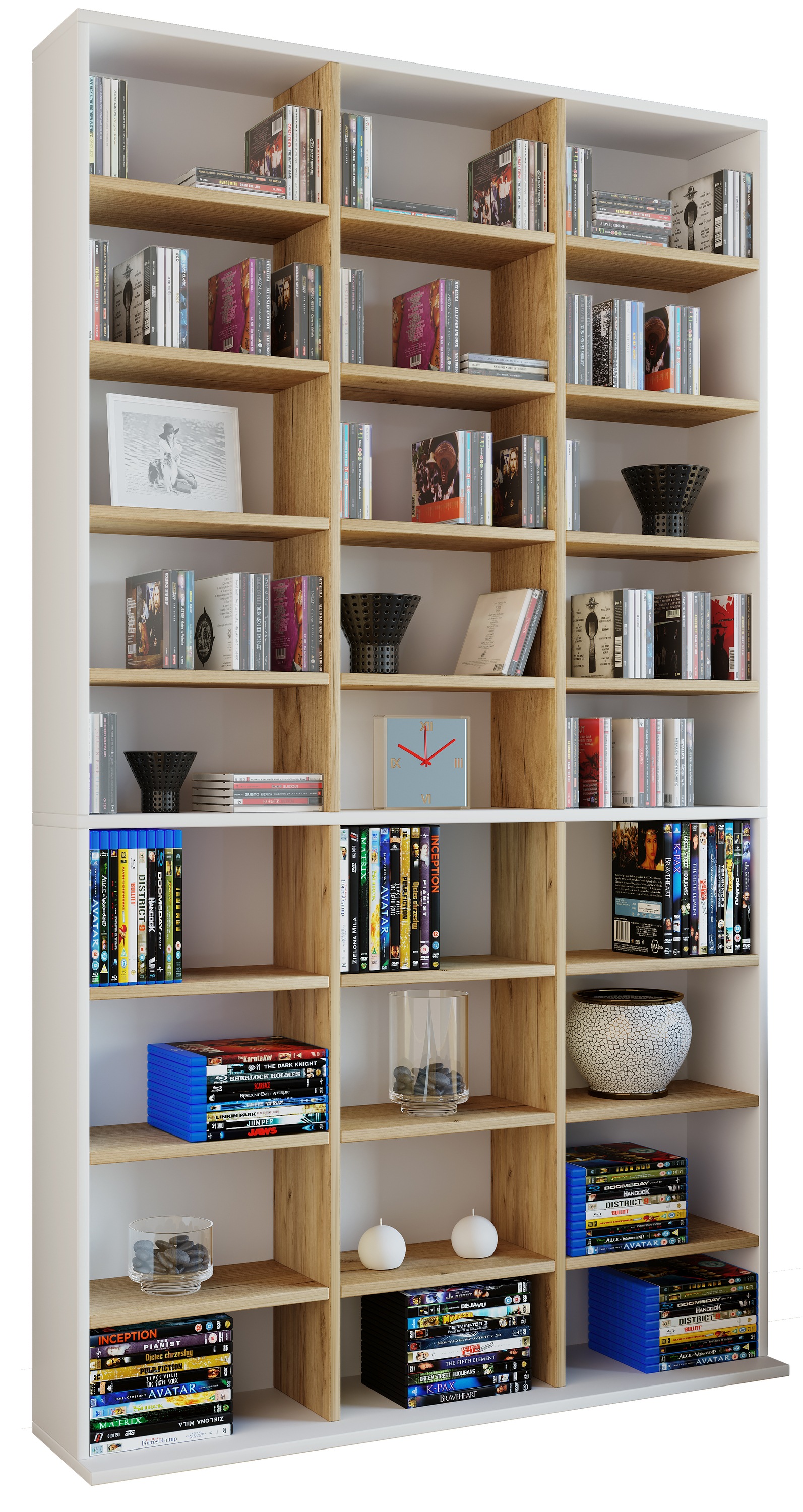 VCM Standregal "Holz CD DVD Standregal Bücherregal Regal Megosa XL" 1 Stk. tlg.