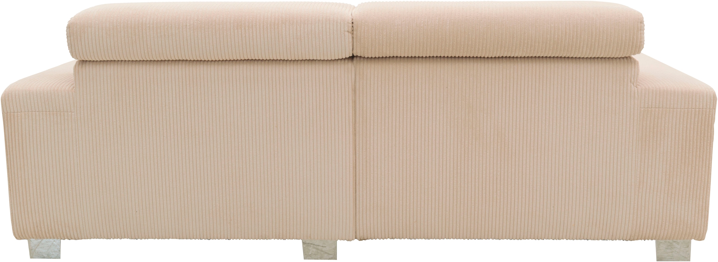 DOMO collection Ecksofa »100030 inkl. Kopfteilverstellung, guter Sitzkomfort, Cordbezug, L-Form«, mit komfortabler Wellenunterfederung, ideal für kleine Räume
