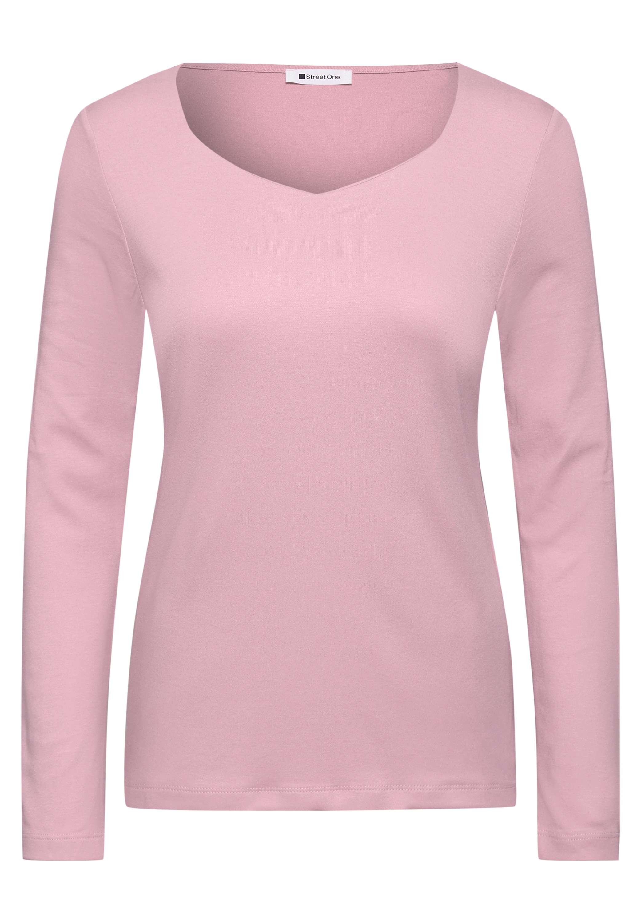 STREET ONE Langarmshirt in Unifarbe
