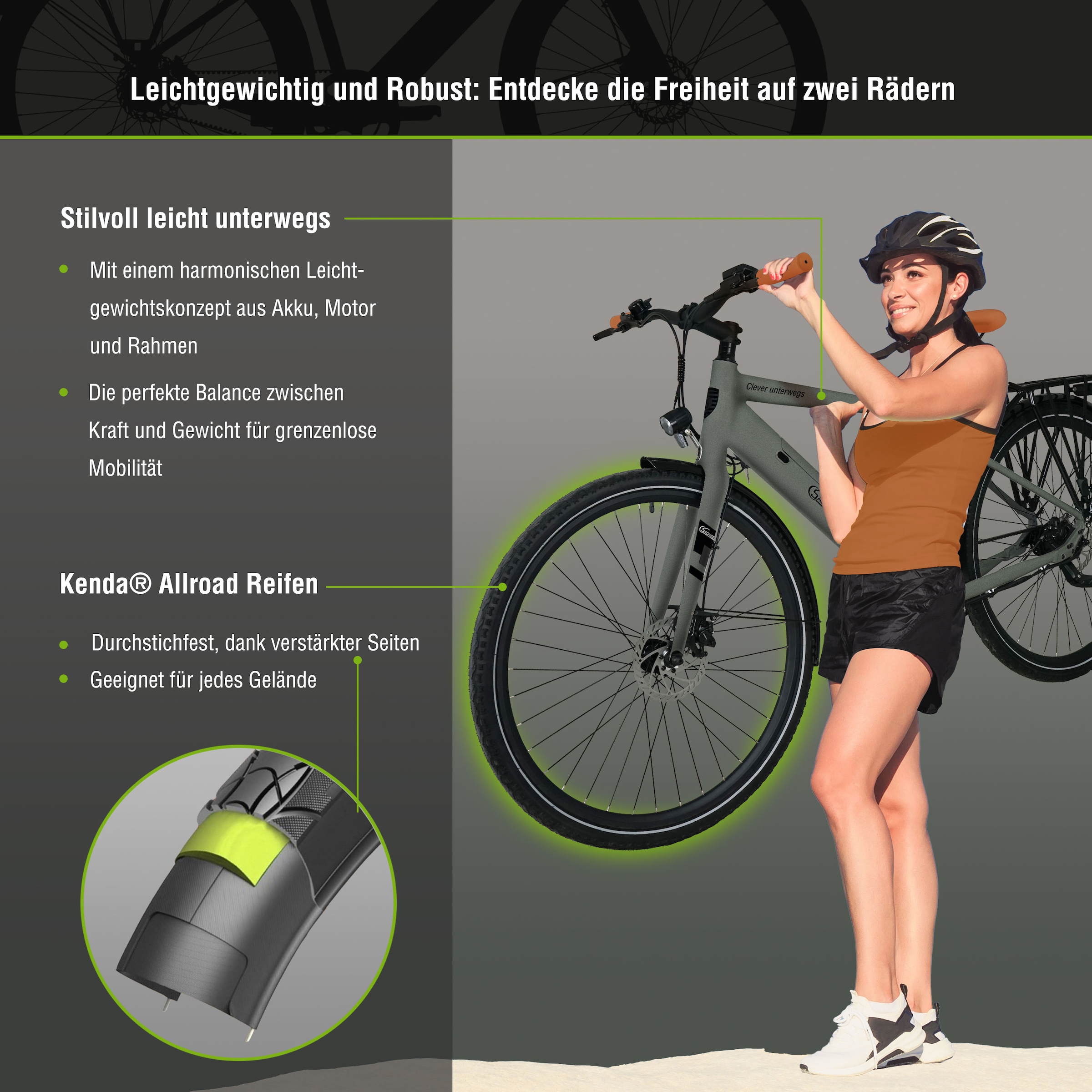 SachsenRad E-Bike »C3T«, 1 Gang, Shimano, keine, Heckmotor 250 W
