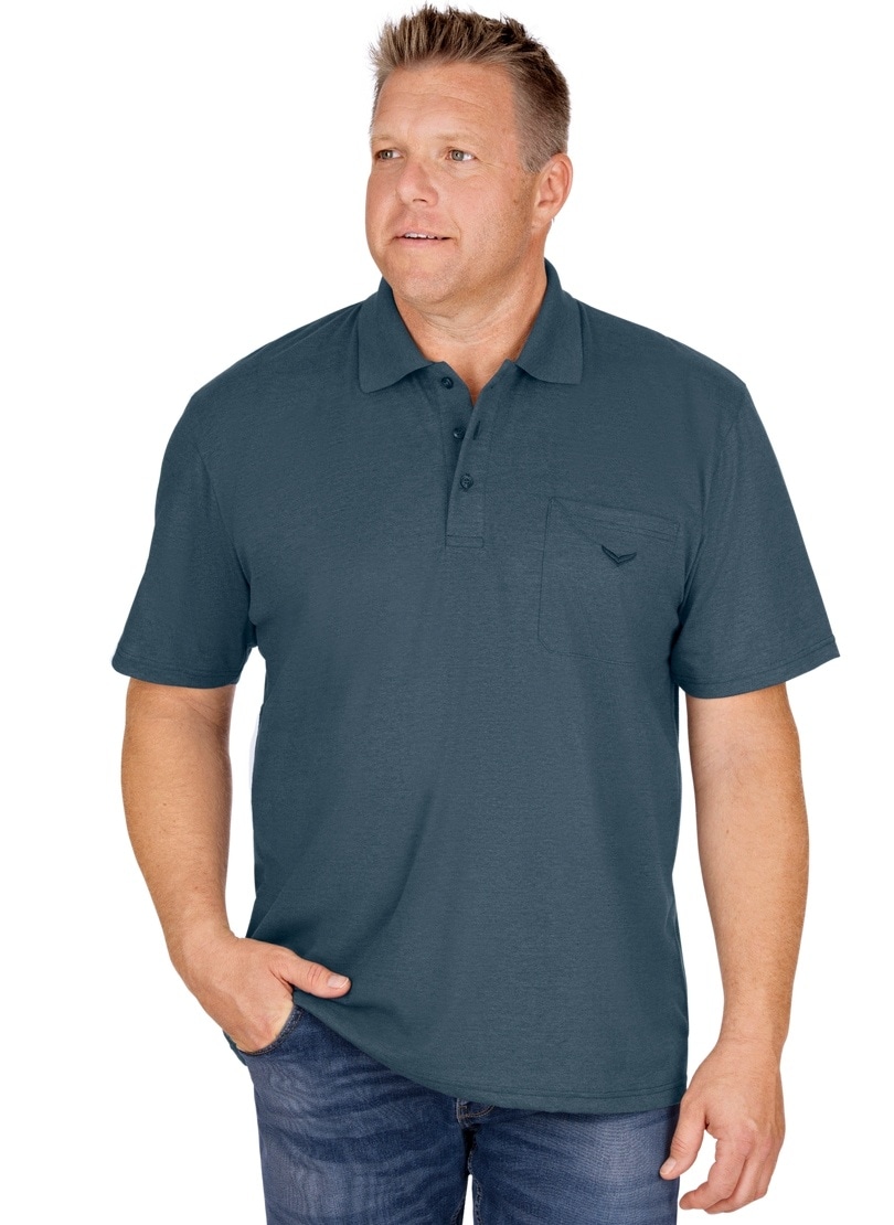 BAUR Single-Jersey aus Poloshirt Knopfleiste Kragen mit | Trigema