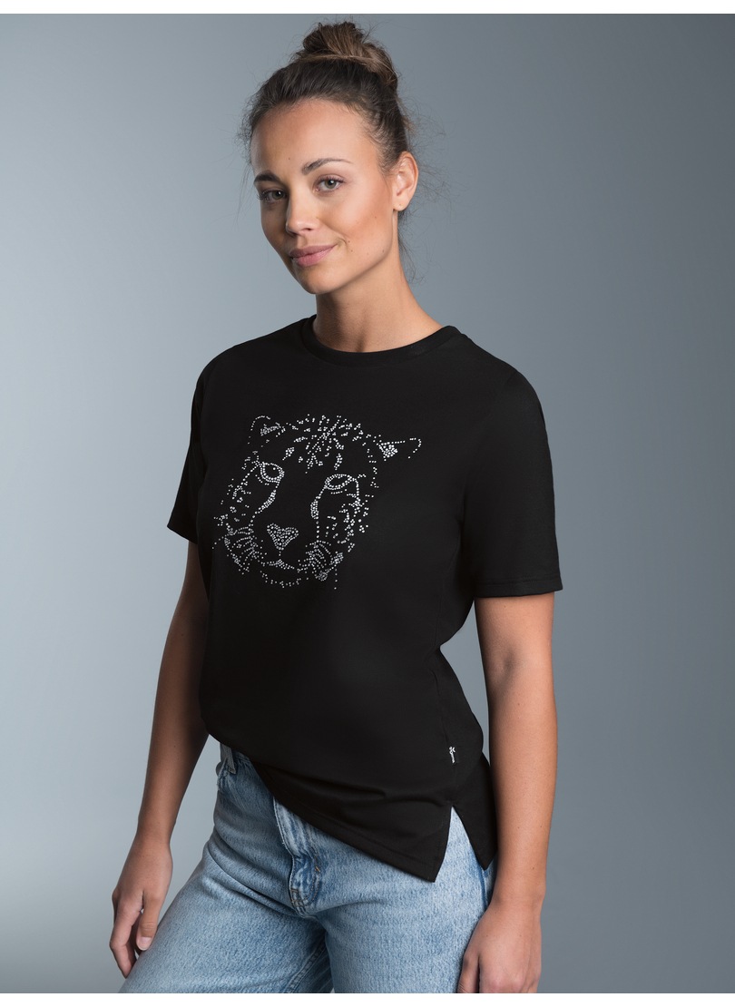 Trigema T-Shirt "TRIGEMA T-Shirt mit glitzerndem Leopardenprint" 1 Stk. tlg günstig online kaufen