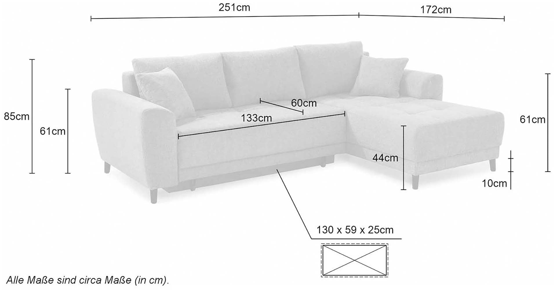 Jockenhöfer Gruppe Ecksofa »Beverly, inklusive Bettfunktion«, Stauraum / Bettkasten, Ottmane links oder rechts montierbar