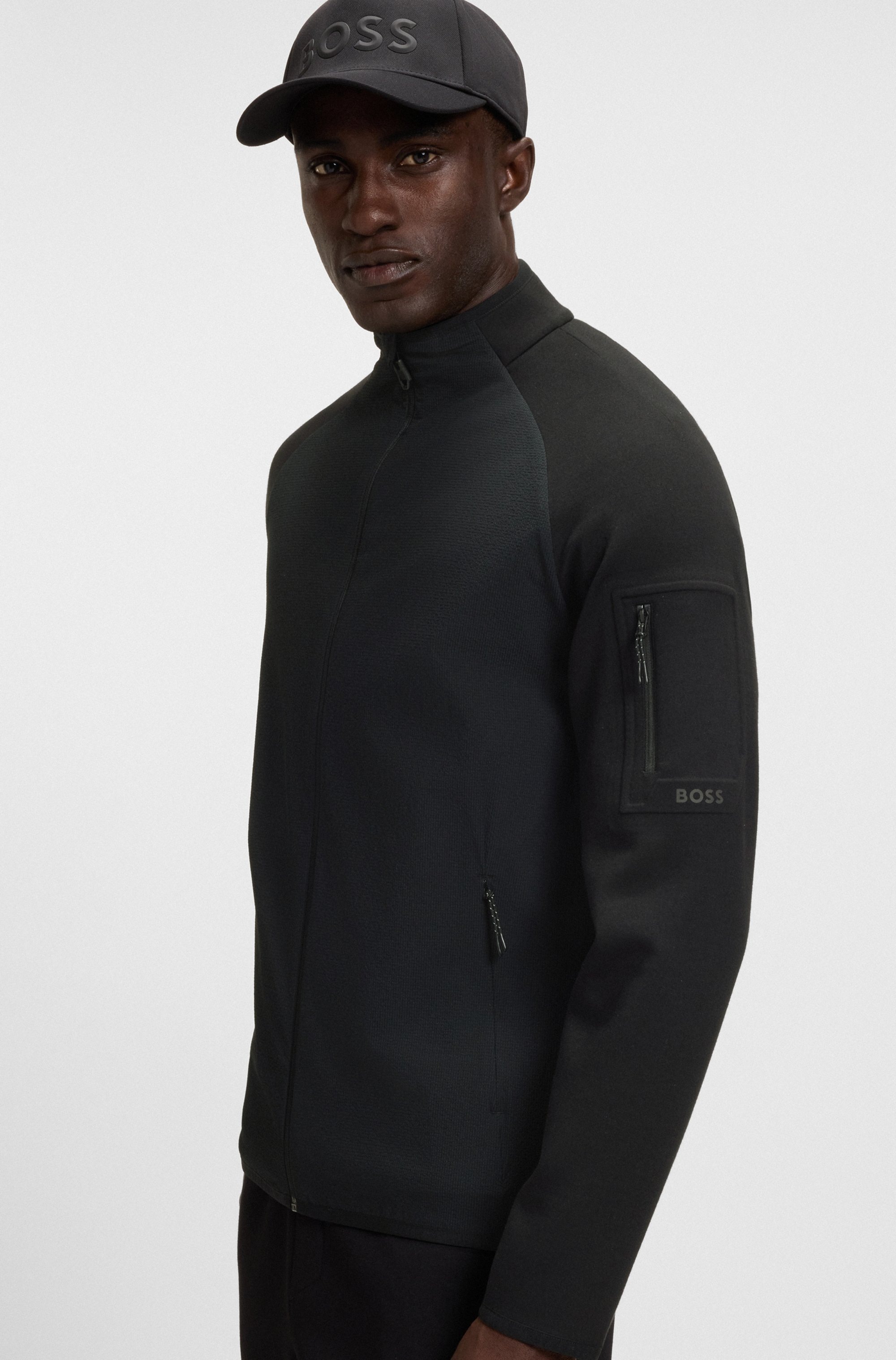 BOSS GREEN Sweatjacke "FZ Urban Tech", mit dekorativen reflektierenden Deta günstig online kaufen