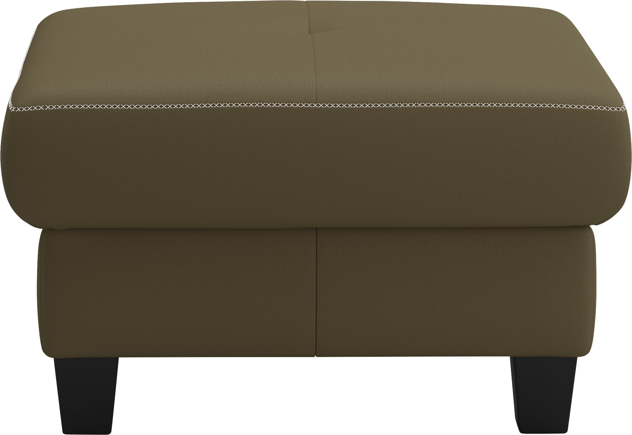 Places of Style Polsterhocker »Varese«, Kreuznaht in beige