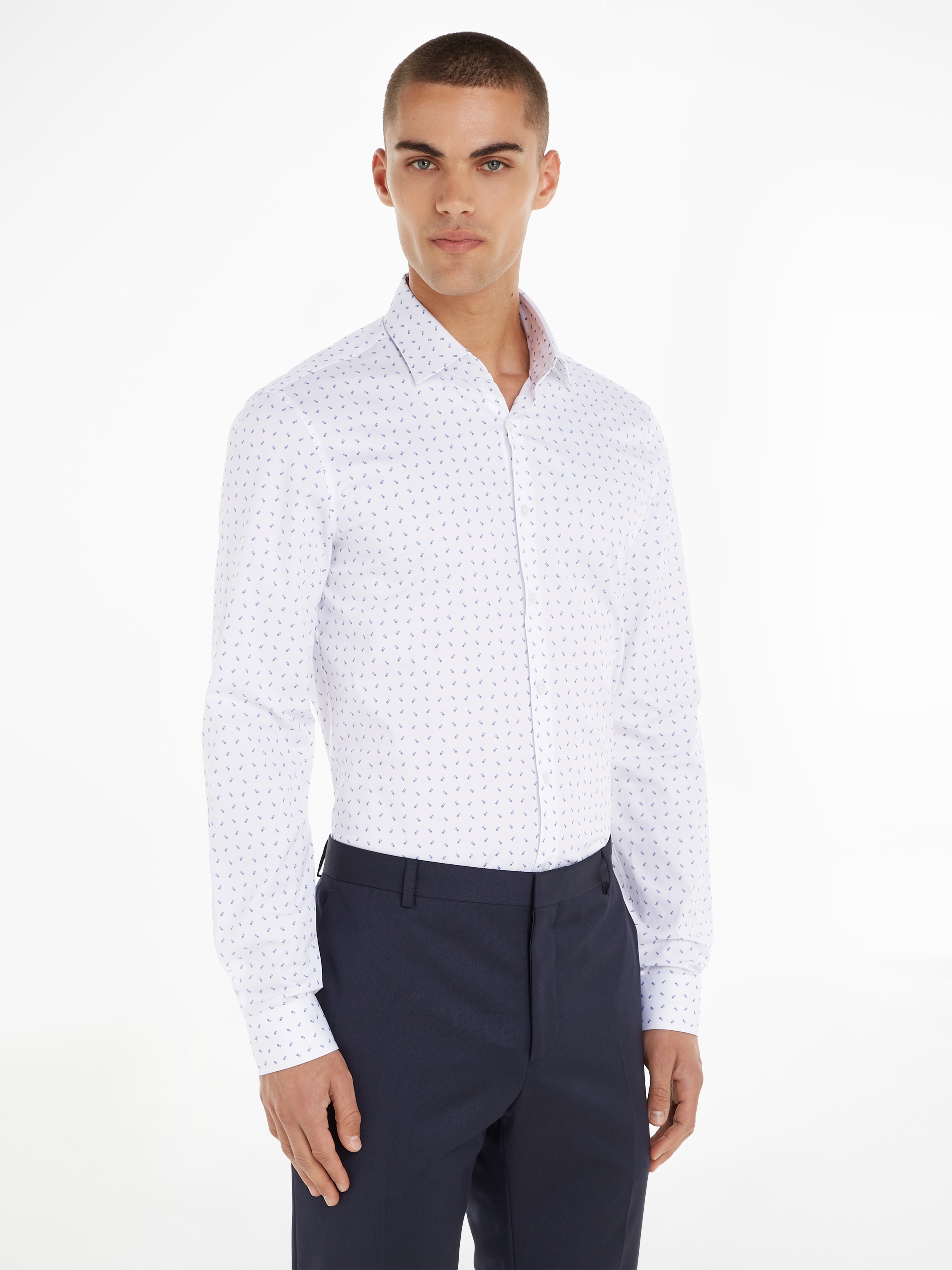 Calvin Klein Langarmhemd »TWILL 2 COLOR PRINT SHIRT«, mit Markenlabel ▷  kaufen | BAUR
