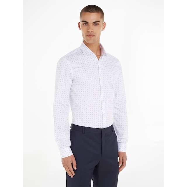 Calvin Klein Langarmhemd »TWILL 2 COLOR PRINT SHIRT«, mit Markenlabel ▷  kaufen | BAUR