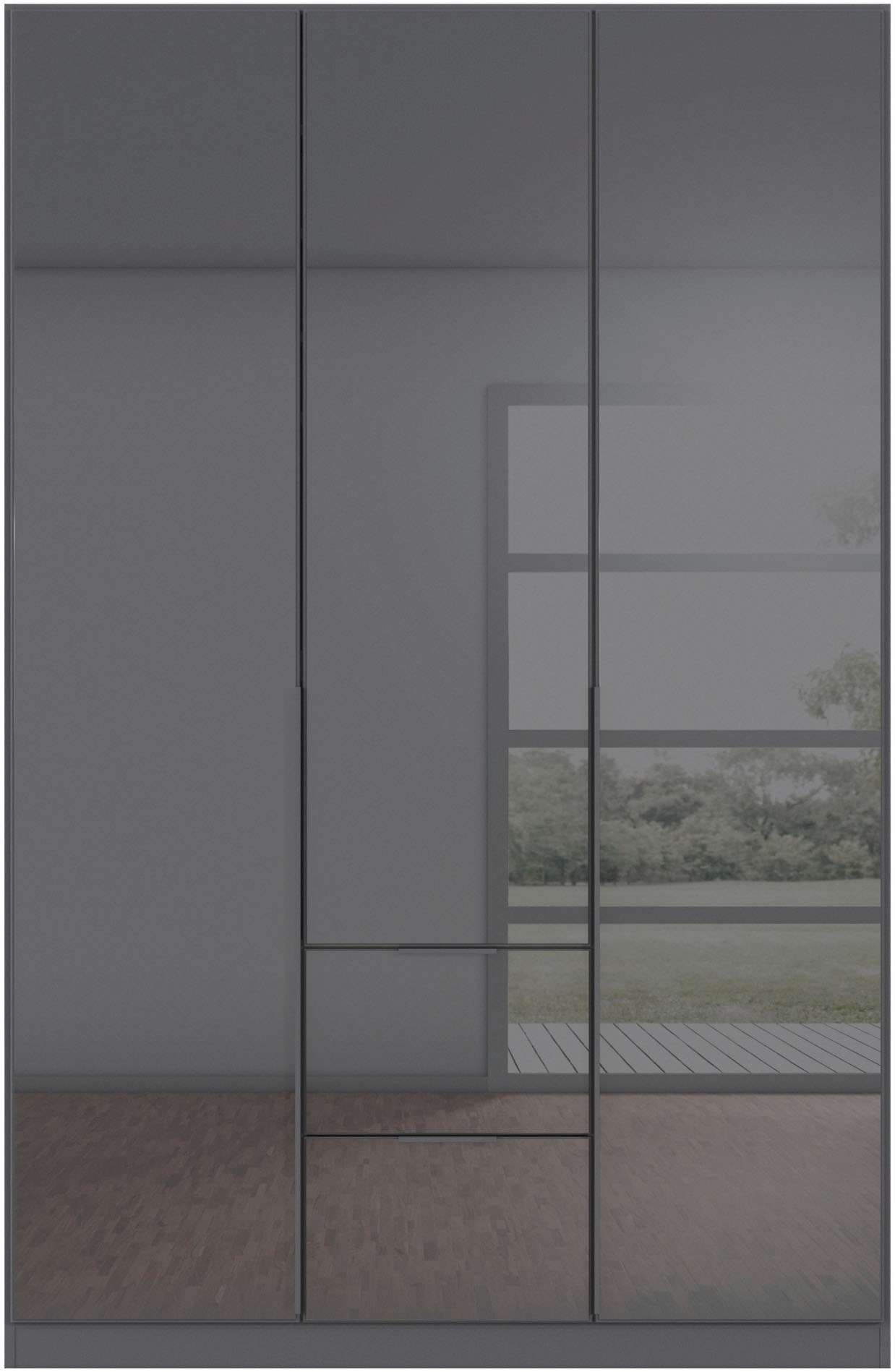 rauch Drehtürenschrank »Kleiderschrank Kleiderschränke Schrank Garderobe AGORDO mit Glasfront«, (in zwei Griff-Farben, Breiten 91-360 cm), mit Außenschubkästen, in 7 Breiten und 2 Höhen MADE IN GERMANY