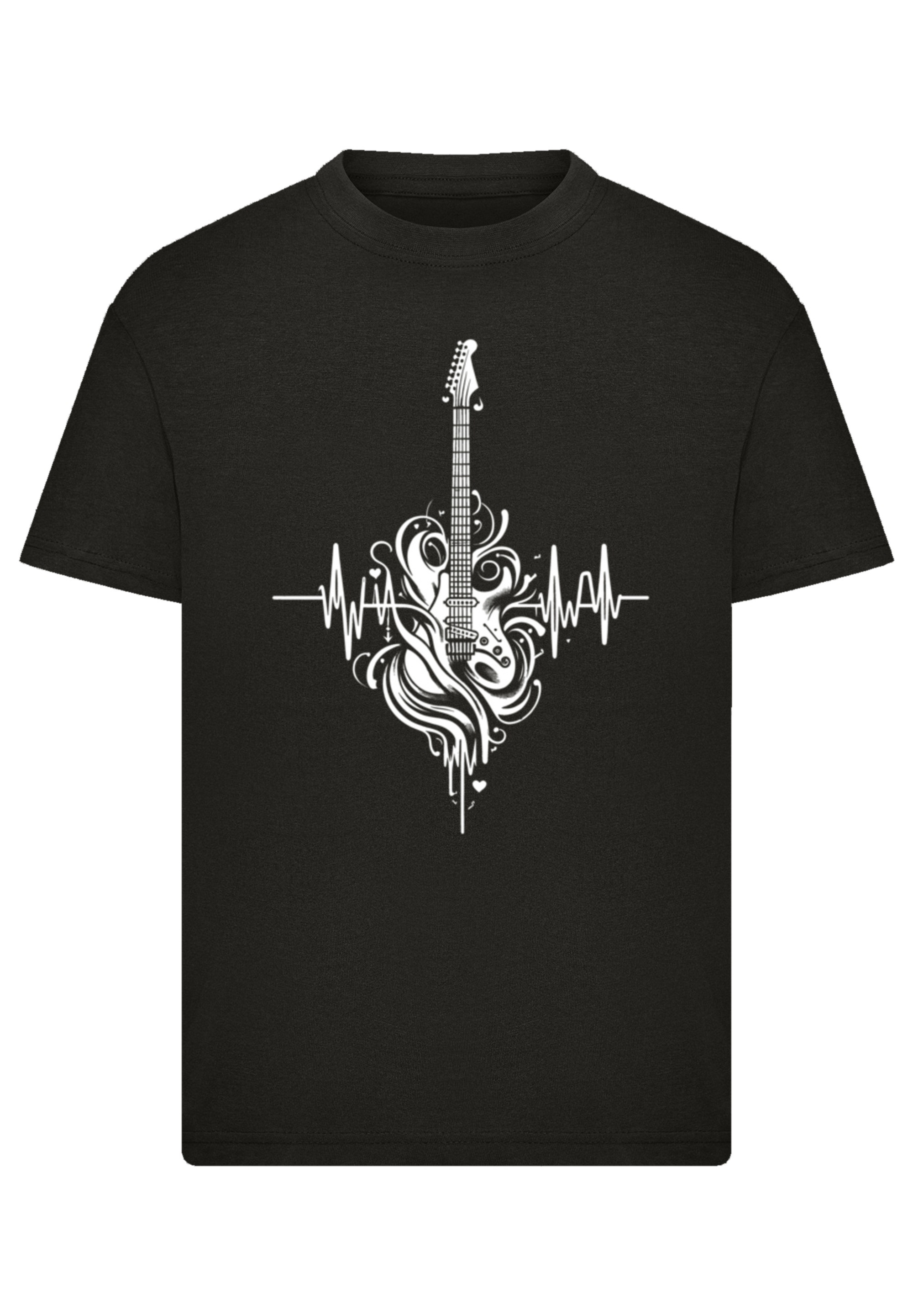 F4NT4STIC T-Shirt »Gitarre Herzschlag« Premium Qualität