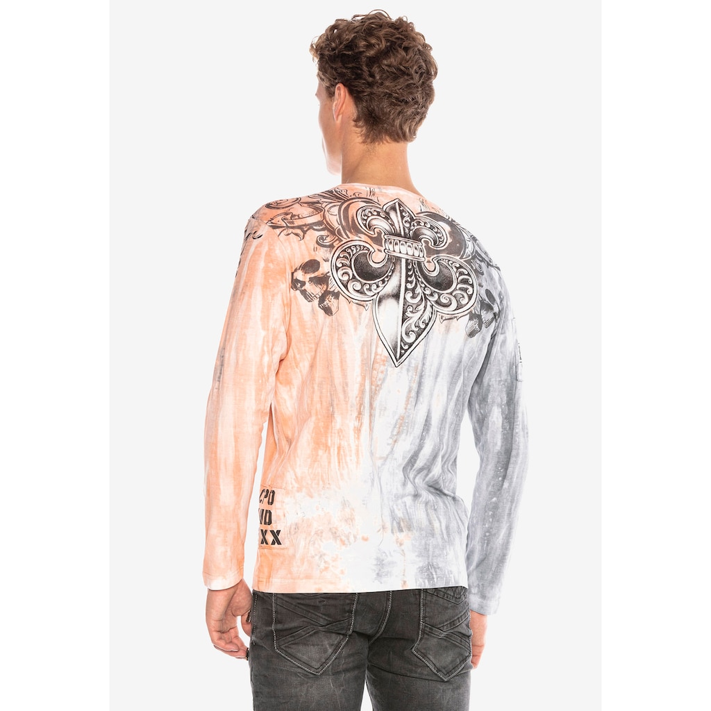 Cipo & Baxx Langarmshirt, mit extravagantem Print