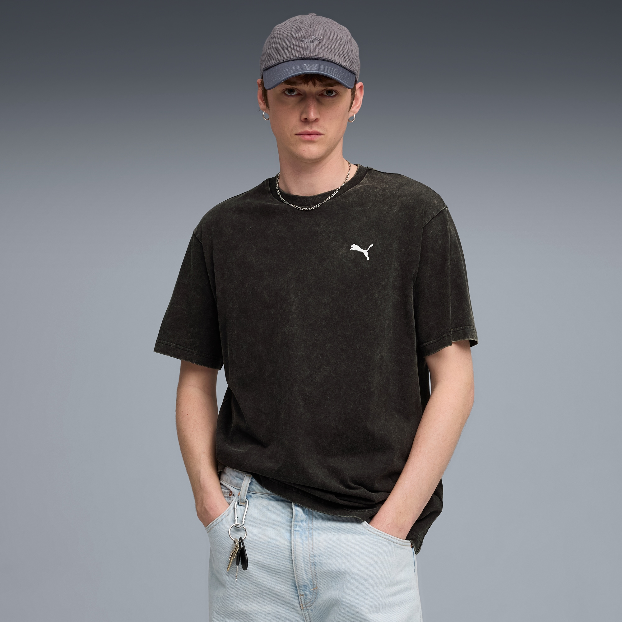 PUMA T-Shirt "ESS ELEVATED RELAXED WASH TEE" Kurzarm, für Freizeitaktivitäten, aus weichem Jersey-Material